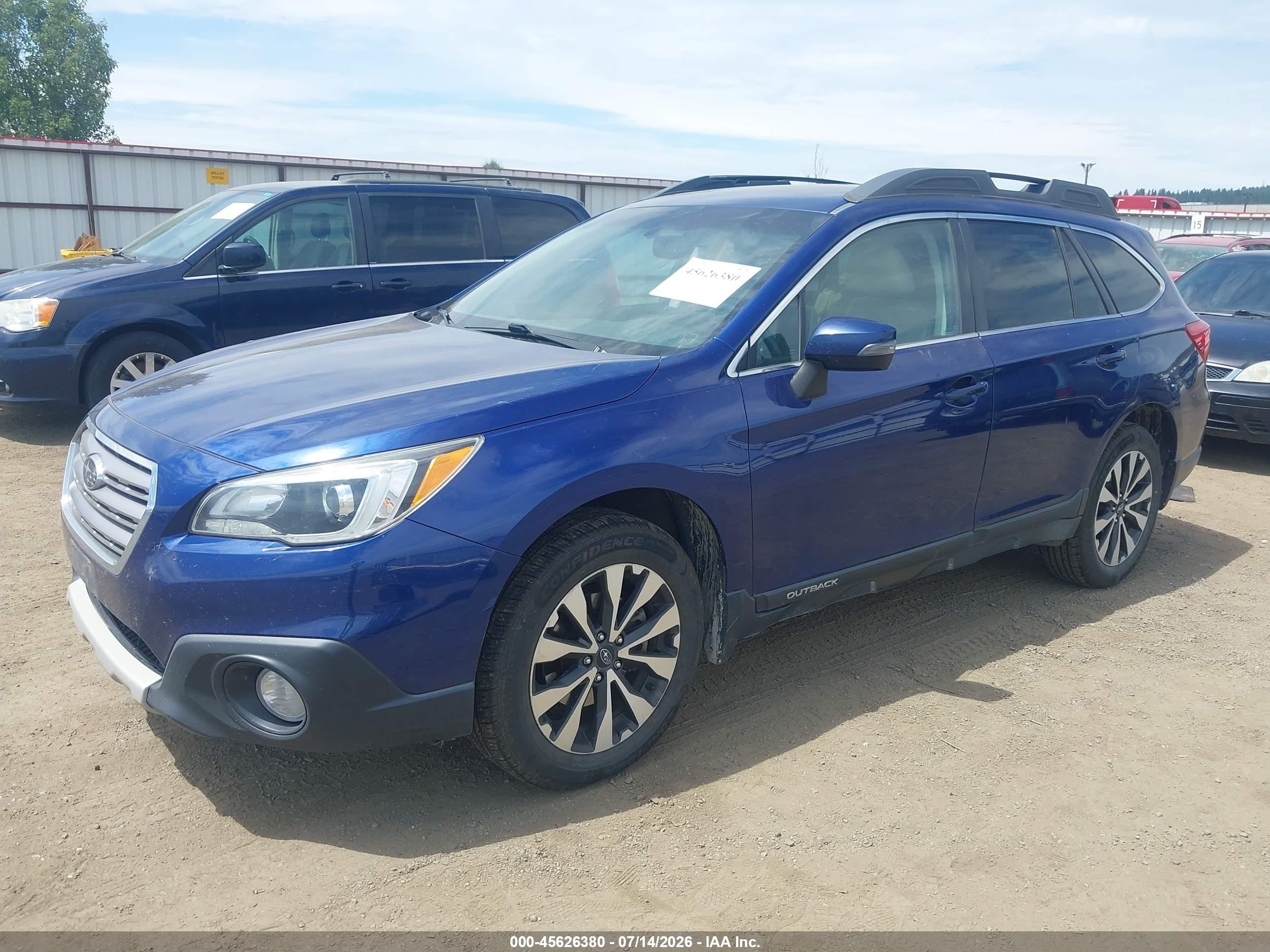 2015 Subaru Outback 2.5i Limited Blue vin: 4S4BSALCXF3217301