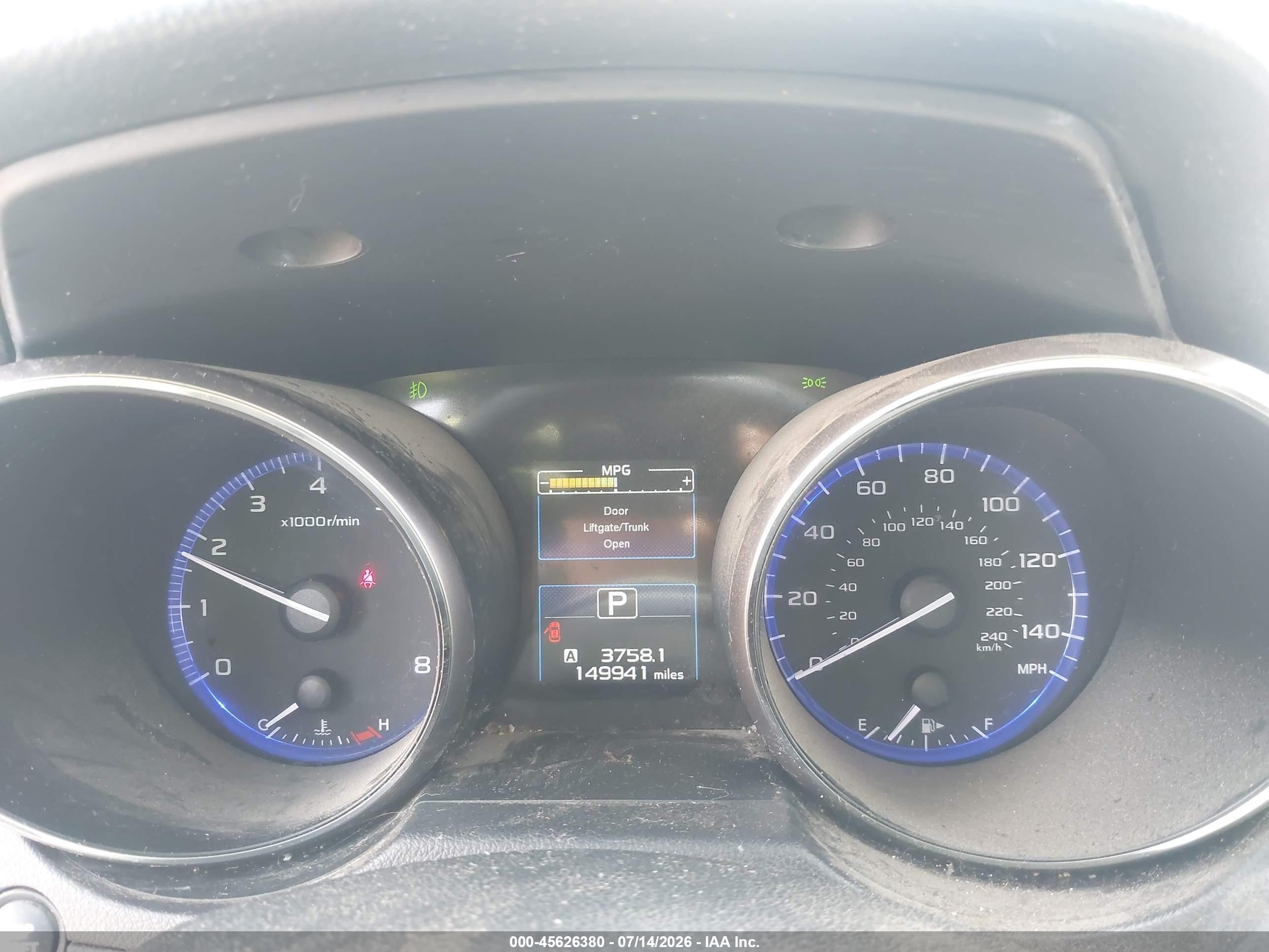 2015 Subaru Outback 2.5i Limited Blue vin: 4S4BSALCXF3217301
