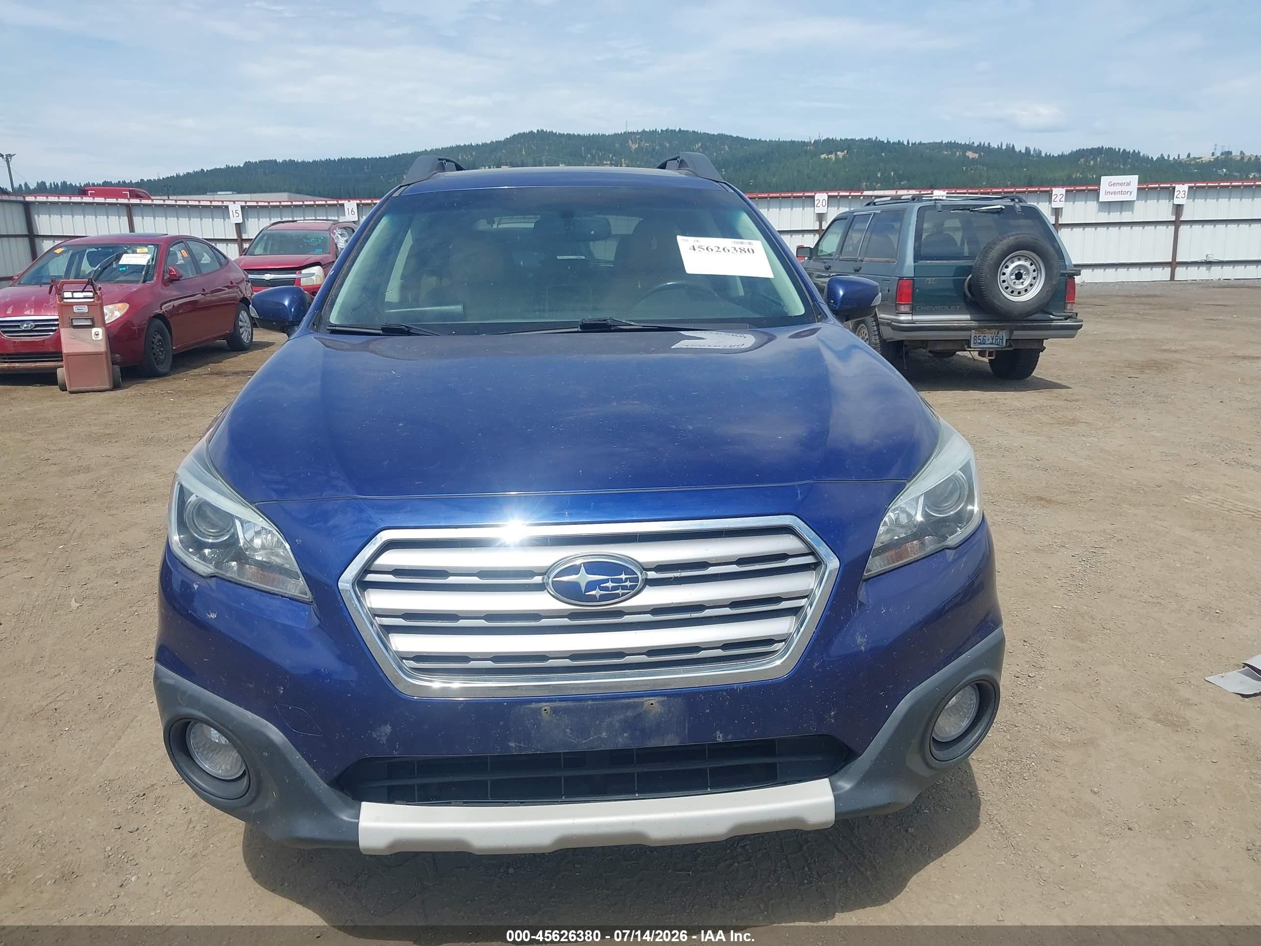2015 Subaru Outback 2.5i Limited Blue vin: 4S4BSALCXF3217301
