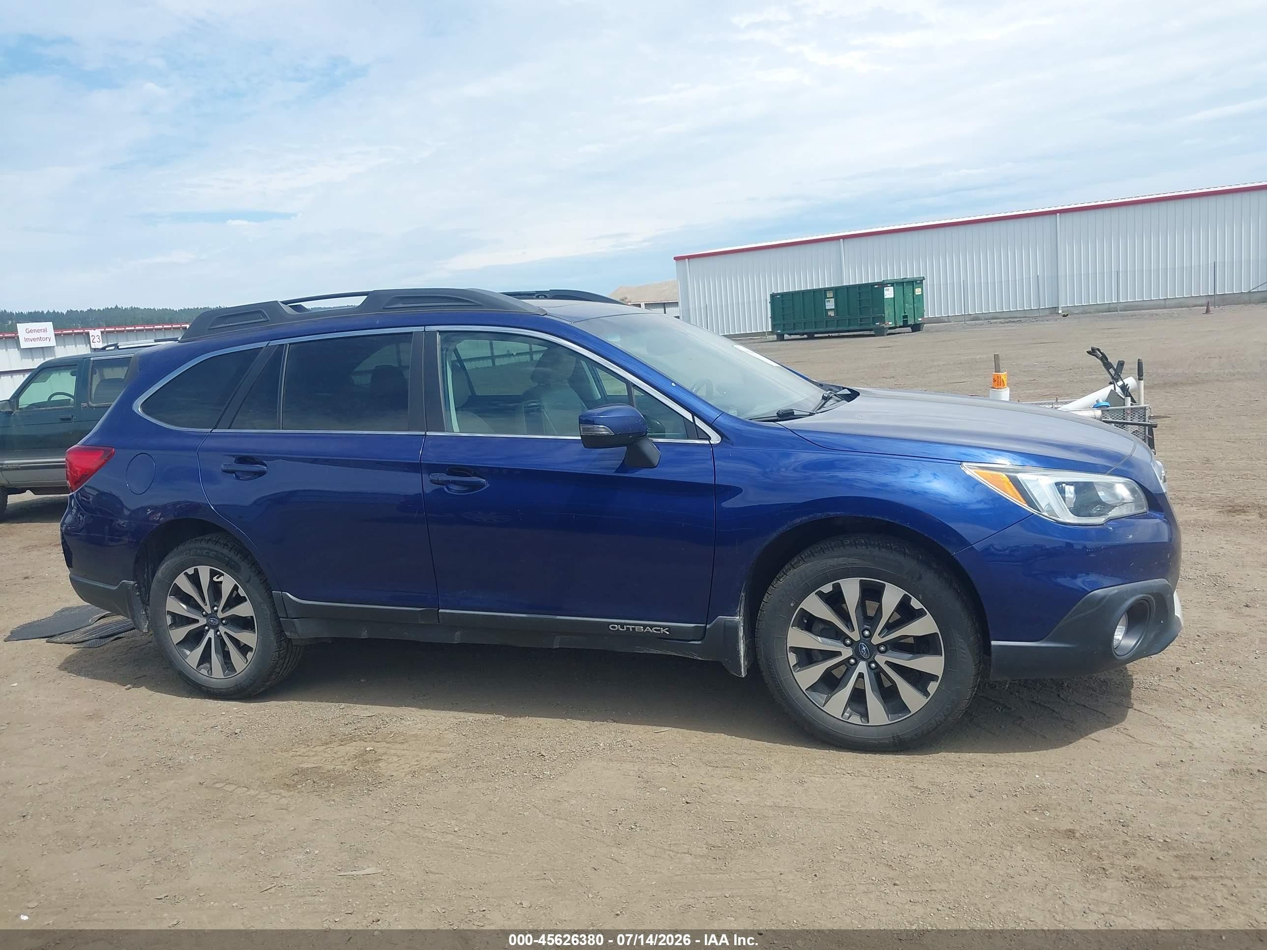 2015 Subaru Outback 2.5i Limited Blue vin: 4S4BSALCXF3217301
