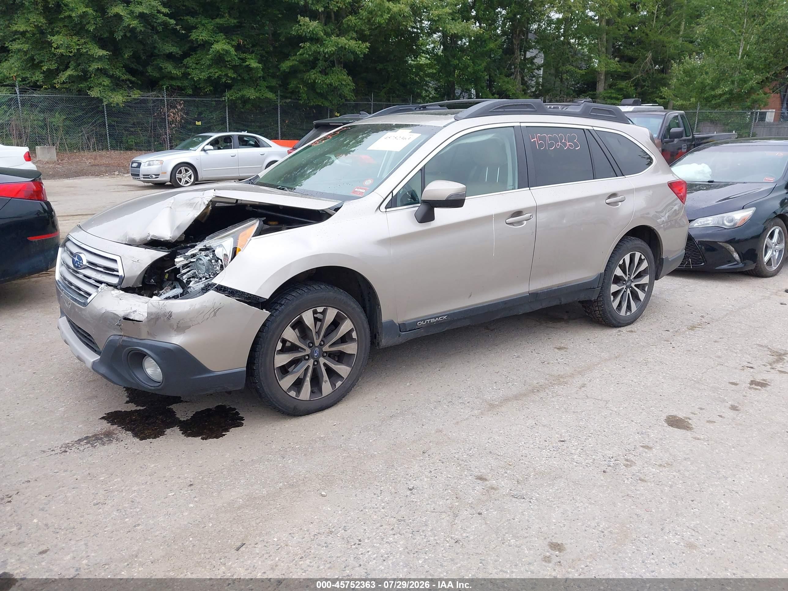 2015 Subaru Outback 2.5i Limited Tan vin: 4S4BSALCXF3219632