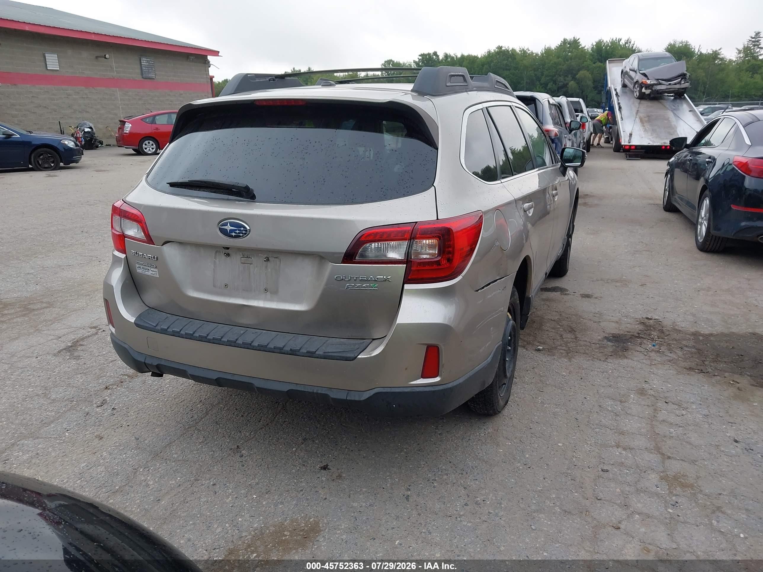 2015 Subaru Outback 2.5i Limited Tan vin: 4S4BSALCXF3219632