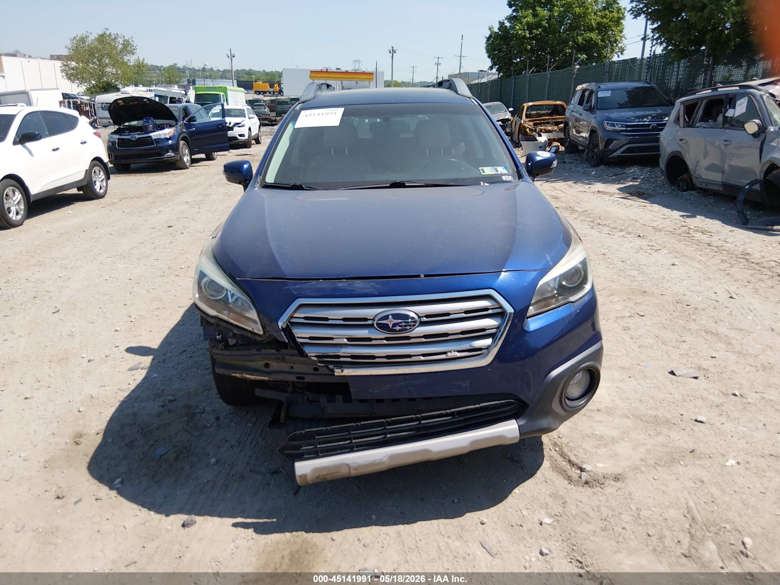 2015 Subaru Outback 2.5i Limited Blue vin: 4S4BSALCXF3221543