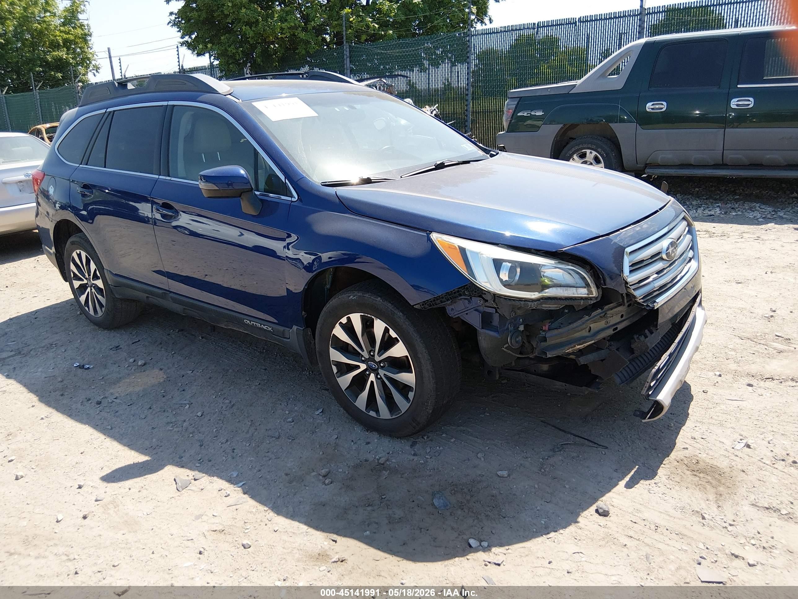 2015 Subaru Outback 2.5i Limited Blue vin: 4S4BSALCXF3221543