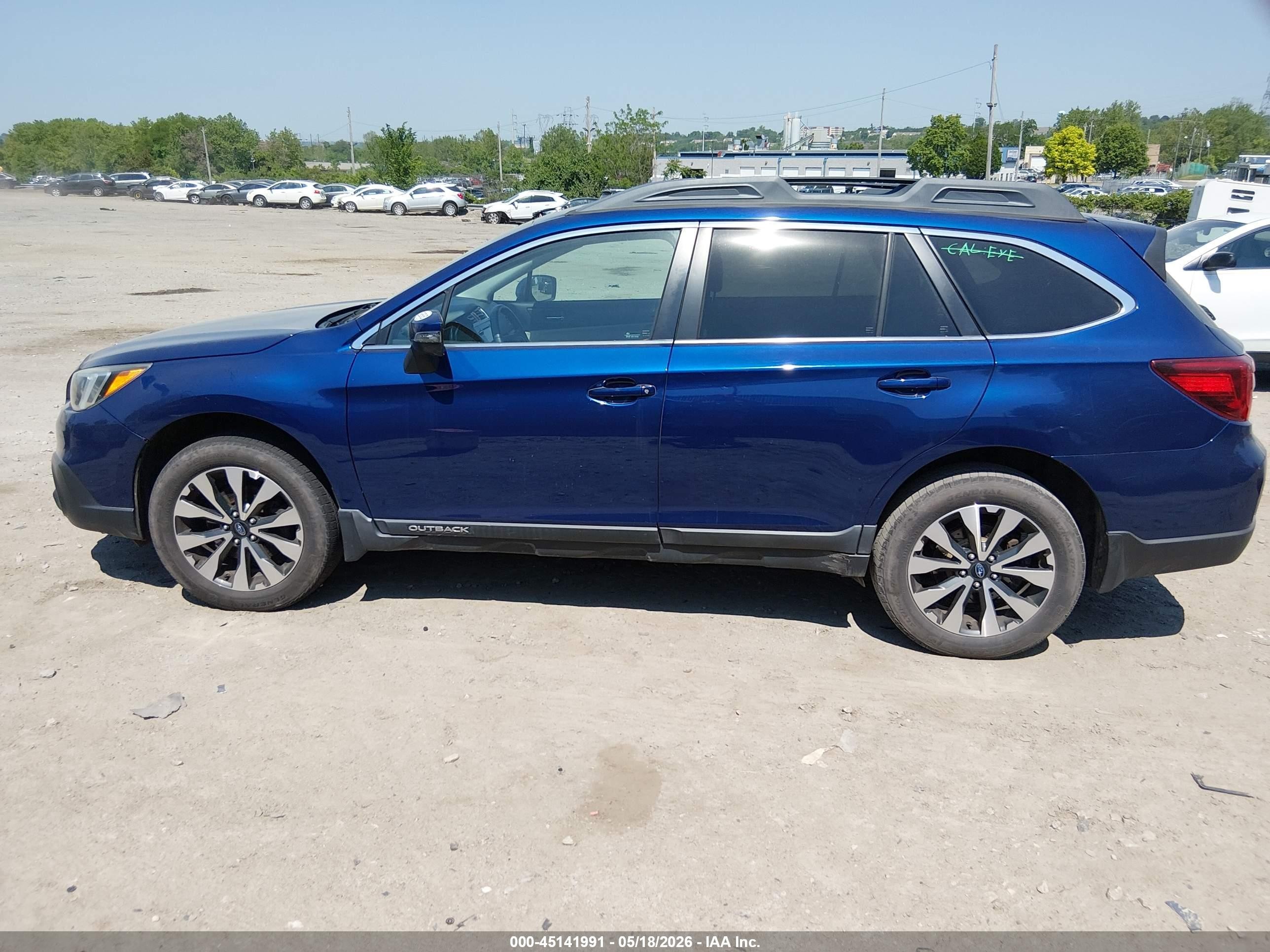 2015 Subaru Outback 2.5i Limited Blue vin: 4S4BSALCXF3221543