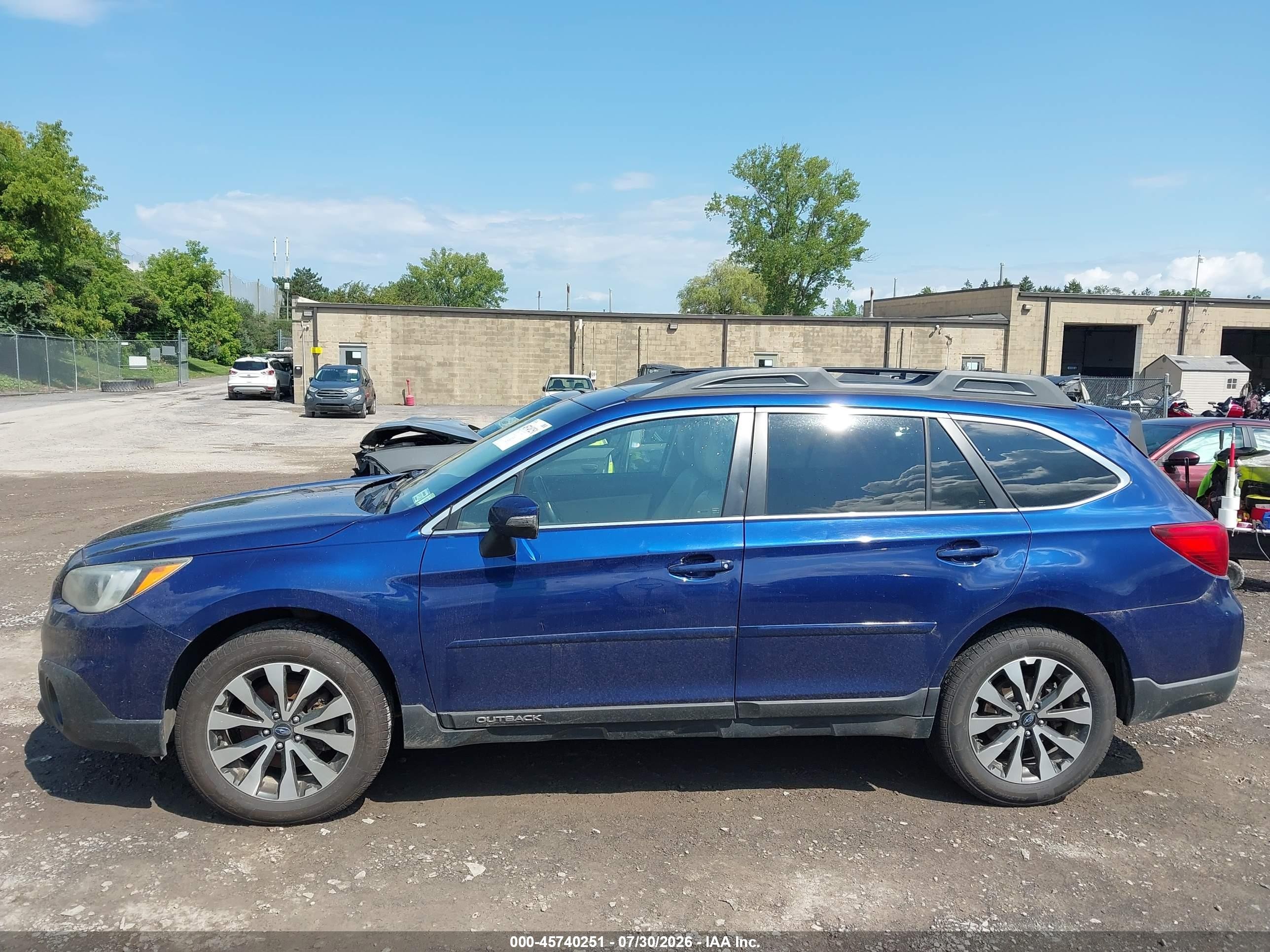 2015 Subaru Outback 2.5i Limited Blue vin: 4S4BSALCXF3225527