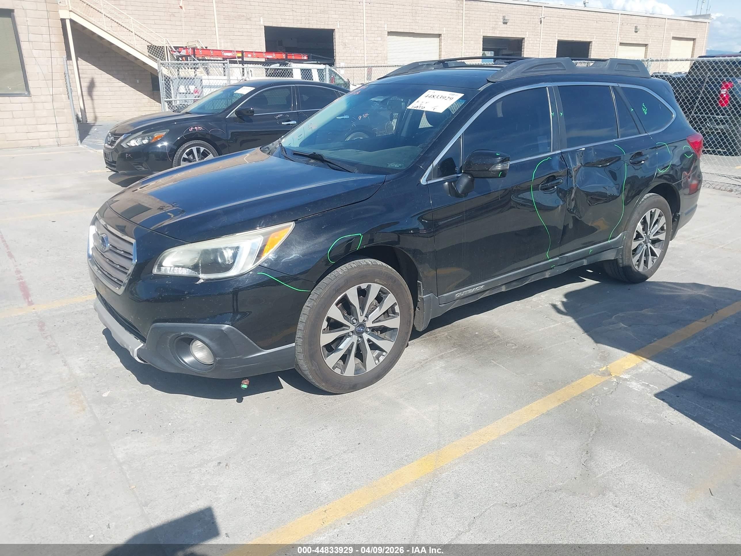 2015 Subaru Outback 2.5i Limited Black vin: 4S4BSALCXF3256549