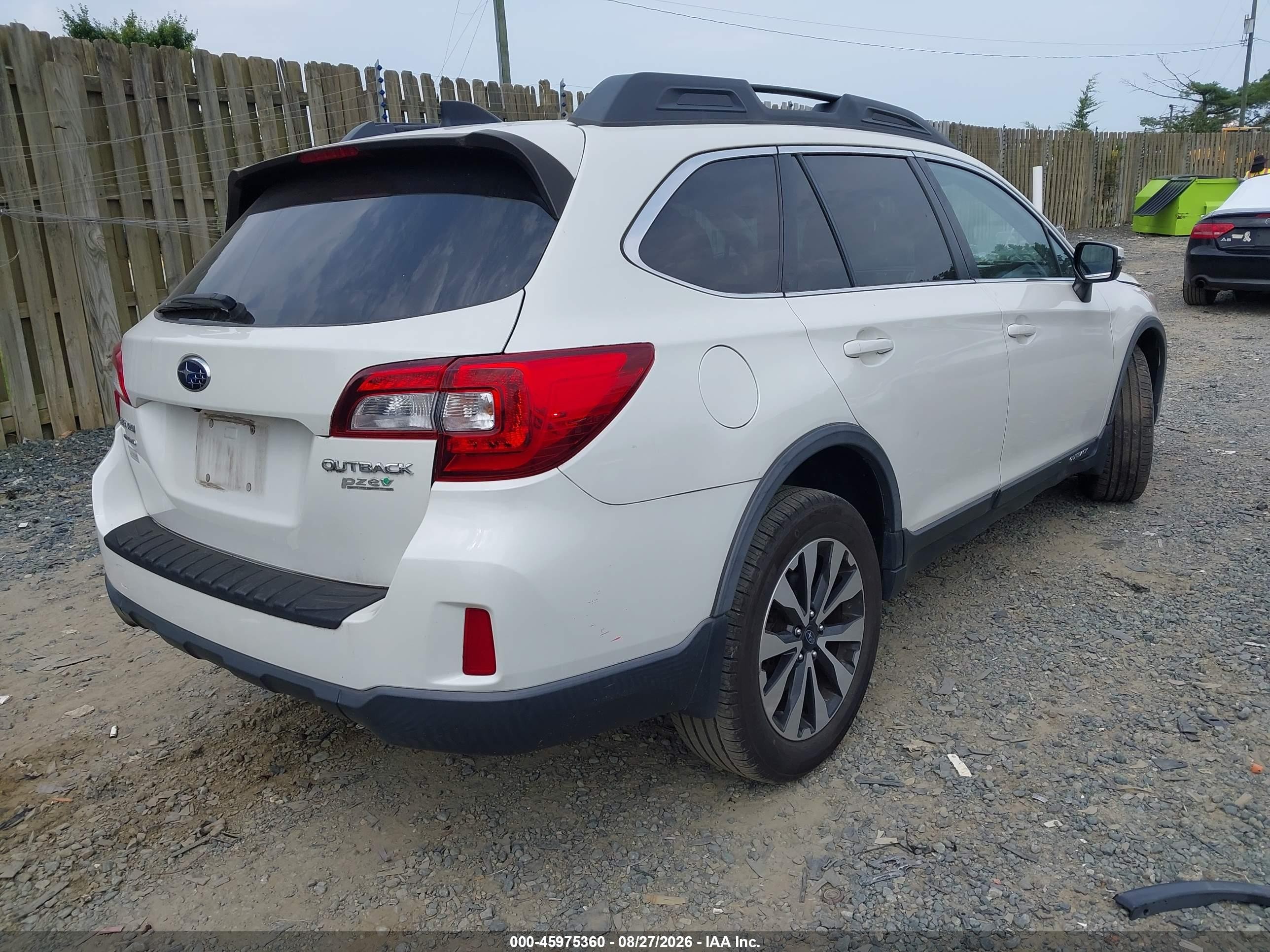 2016 Subaru Outback 2.5i Limited Белый vin: 4S4BSANC1G3214589