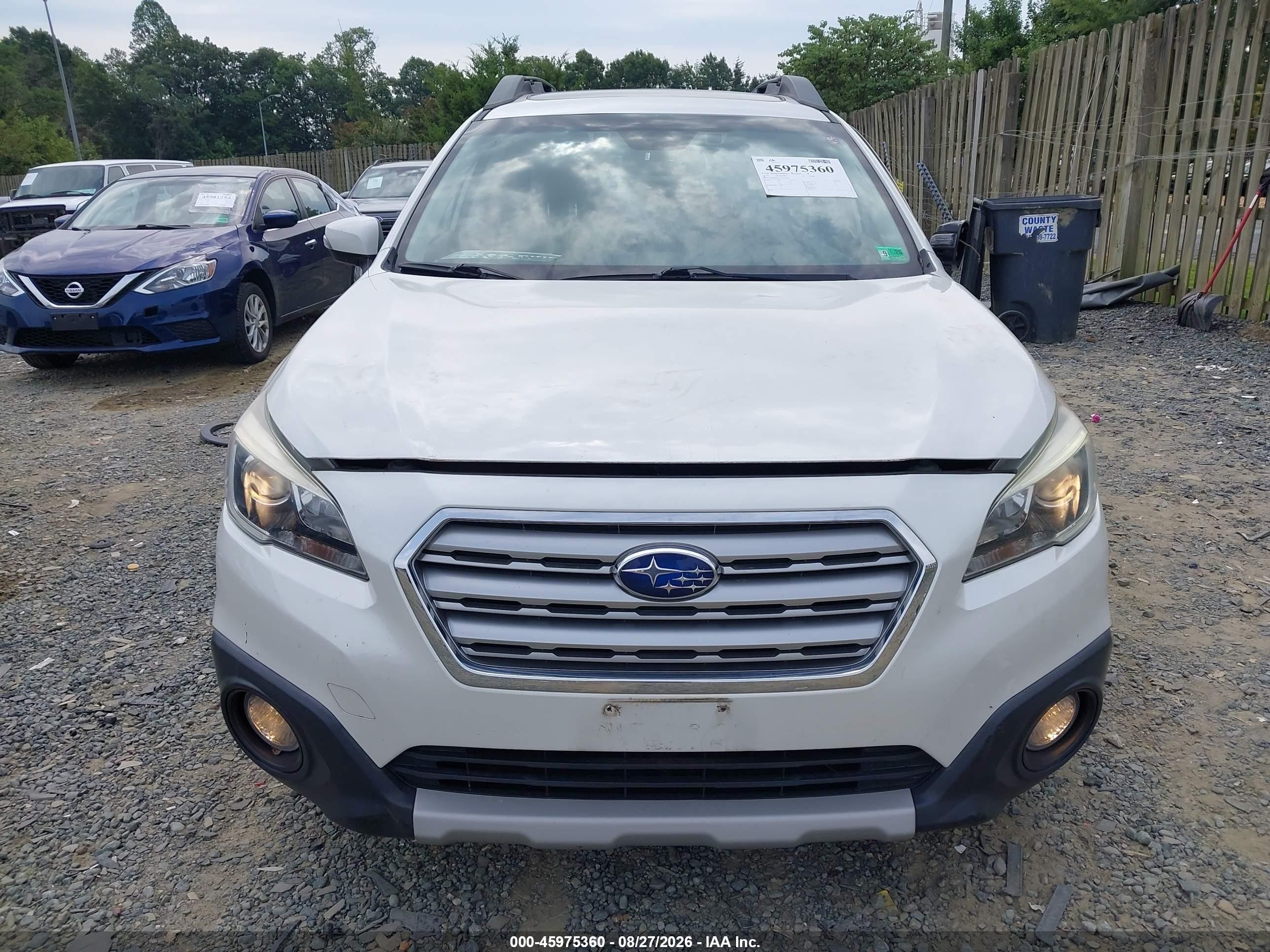 2016 Subaru Outback 2.5i Limited Белый vin: 4S4BSANC1G3214589