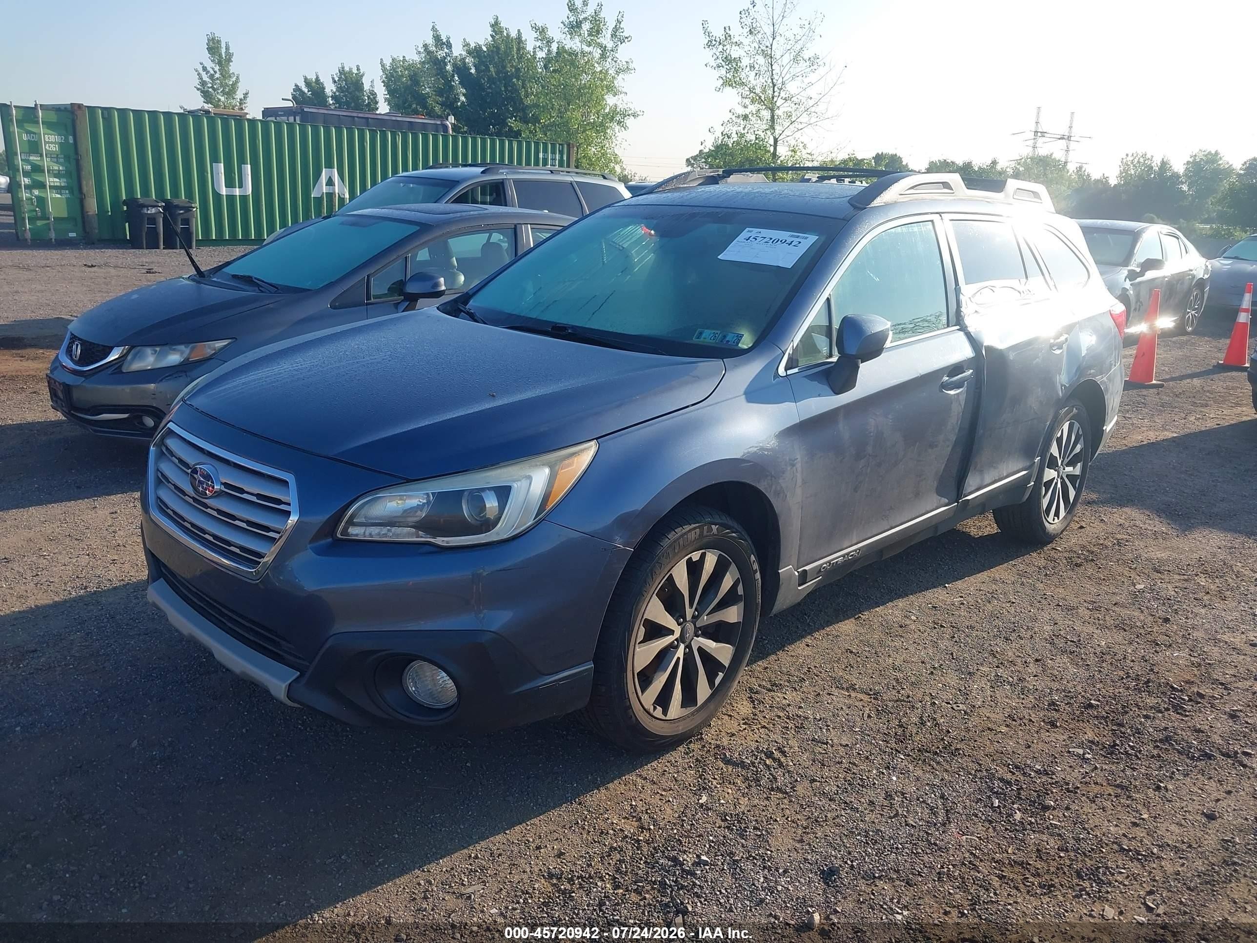 2015 Subaru Outback 2.5i Limited Blue vin: 4S4BSANC2F3258132