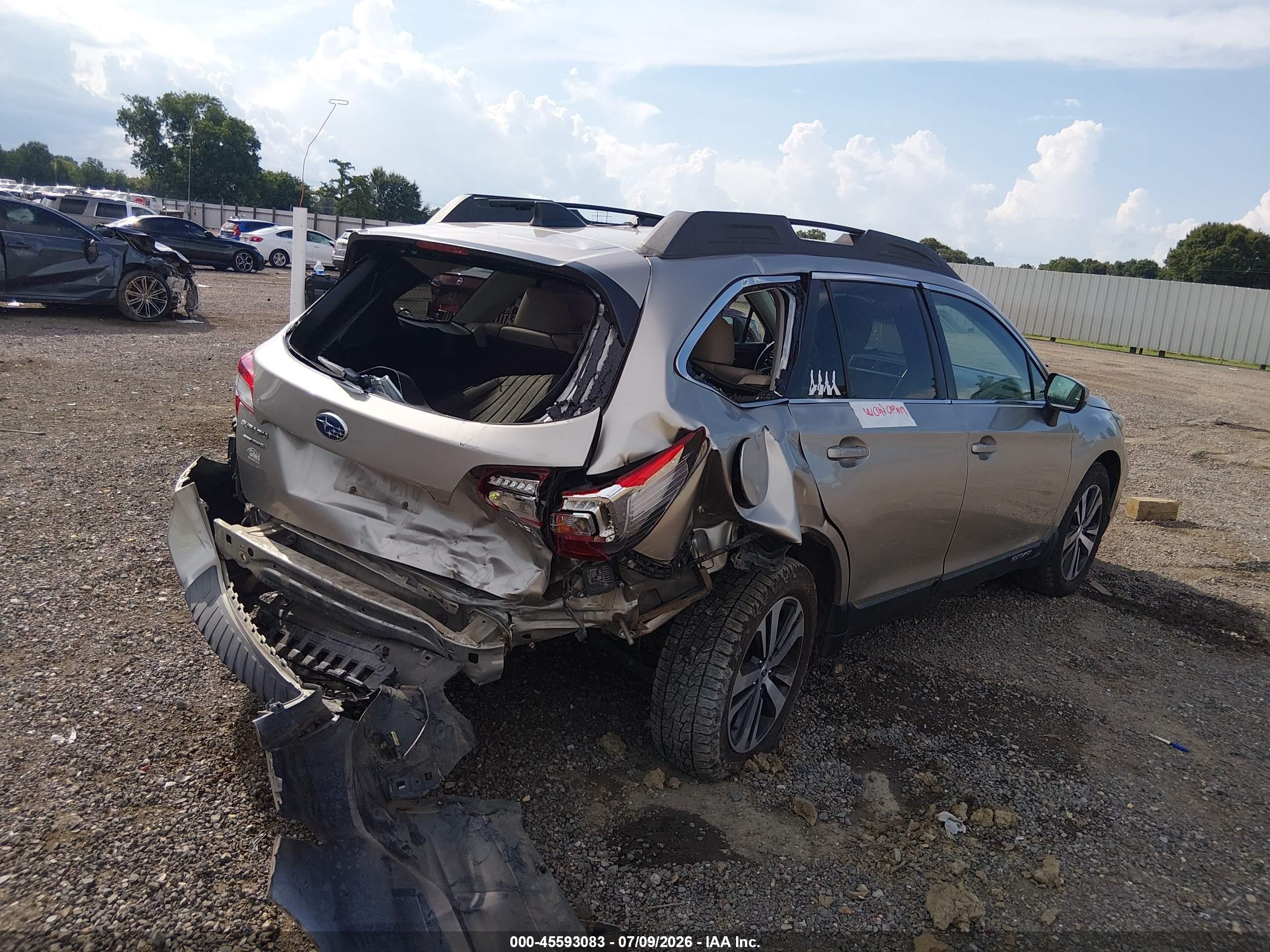 2019 Subaru Outback 2.5i Limited Gray vin: 4S4BSANC2K3245228