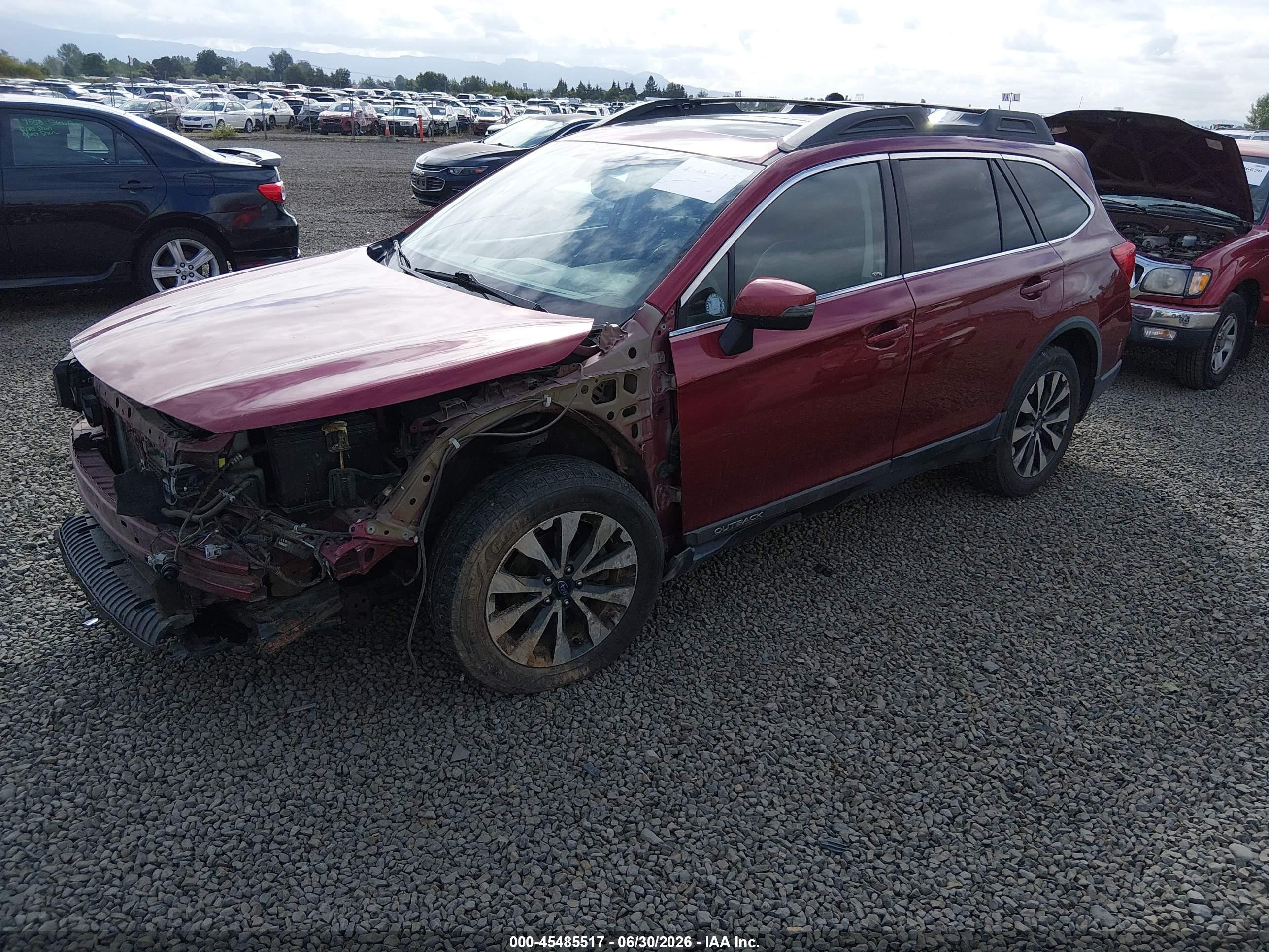 2015 Subaru Outback 2.5i Limited Red vin: 4S4BSANC3F3285971