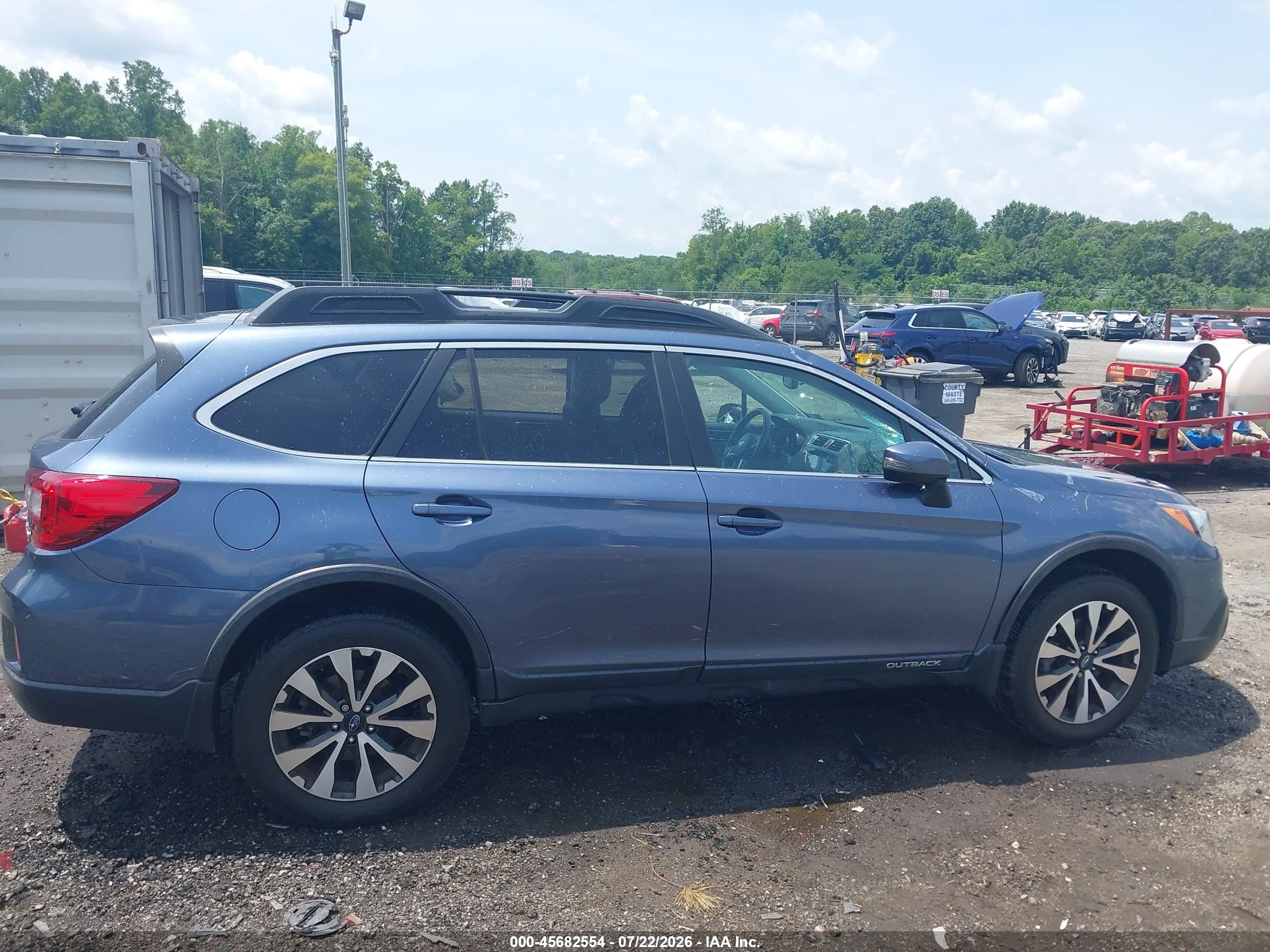 2015 Subaru Outback 2.5i Limited Blue vin: 4S4BSANC3F3334893