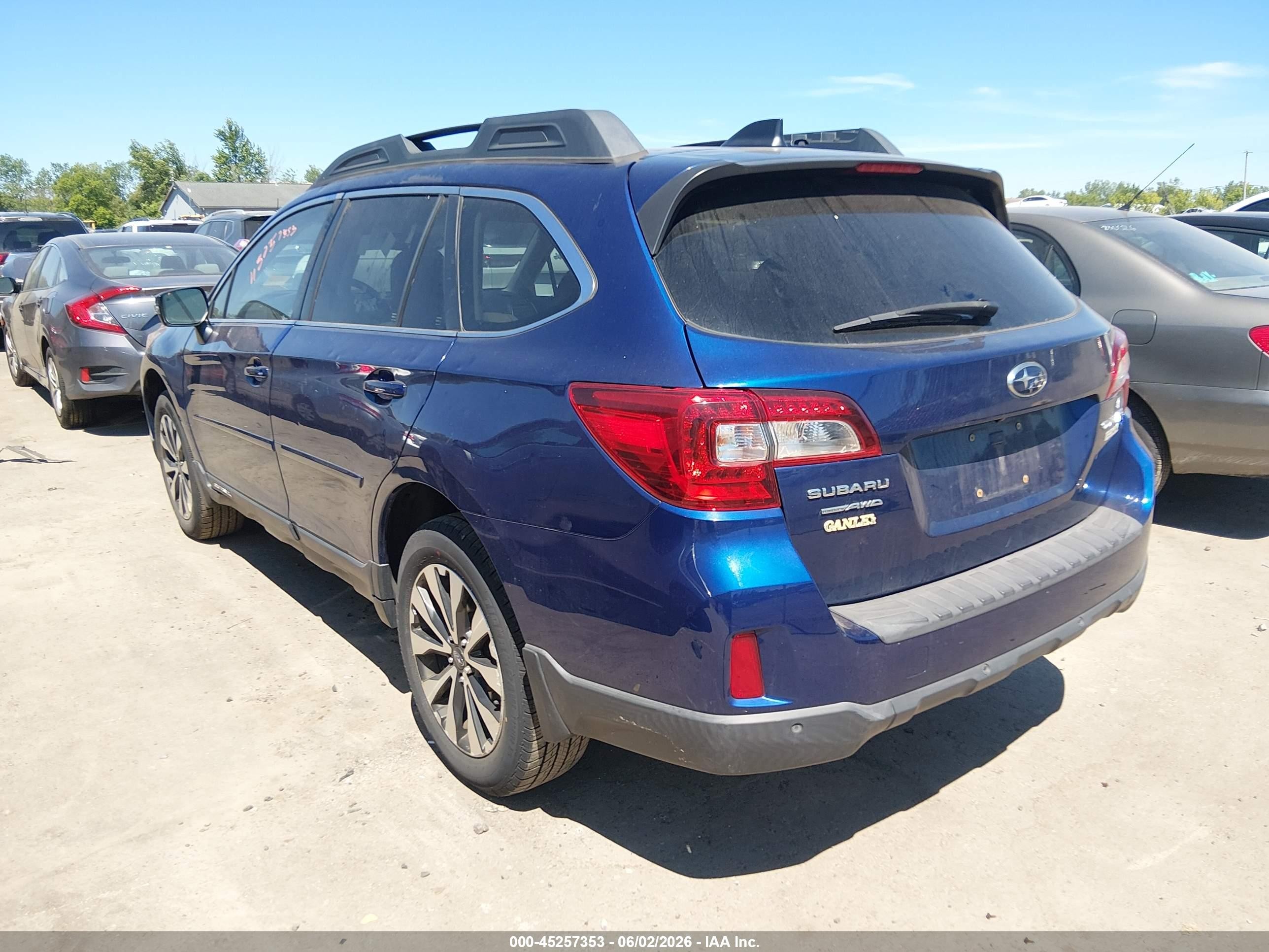 2017 Subaru Outback 2.5i Limited Синий vin: 4S4BSANC3H3430879