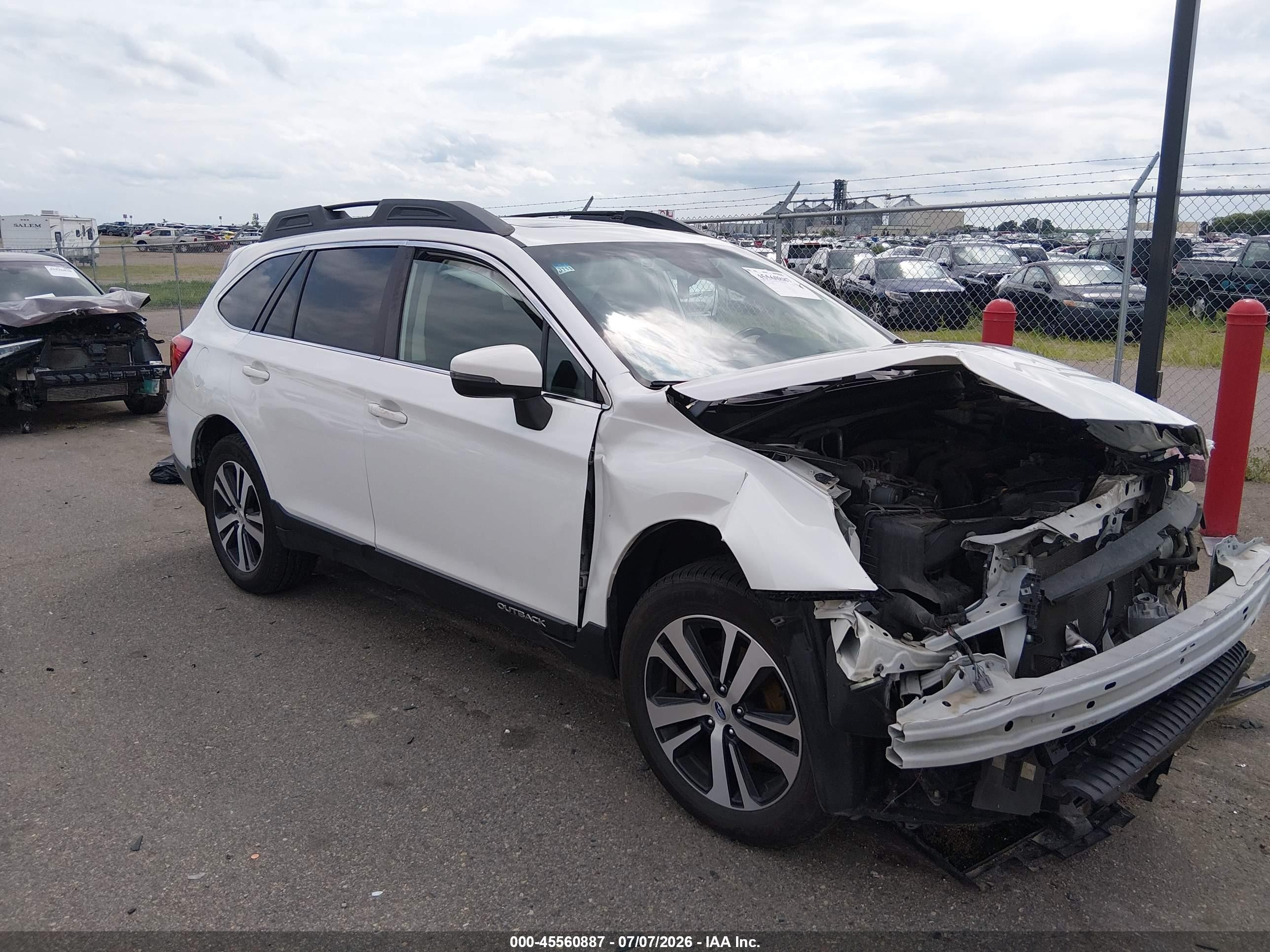 2019 Subaru Outback 2.5i Limited White vin: 4S4BSANC3K3315979
