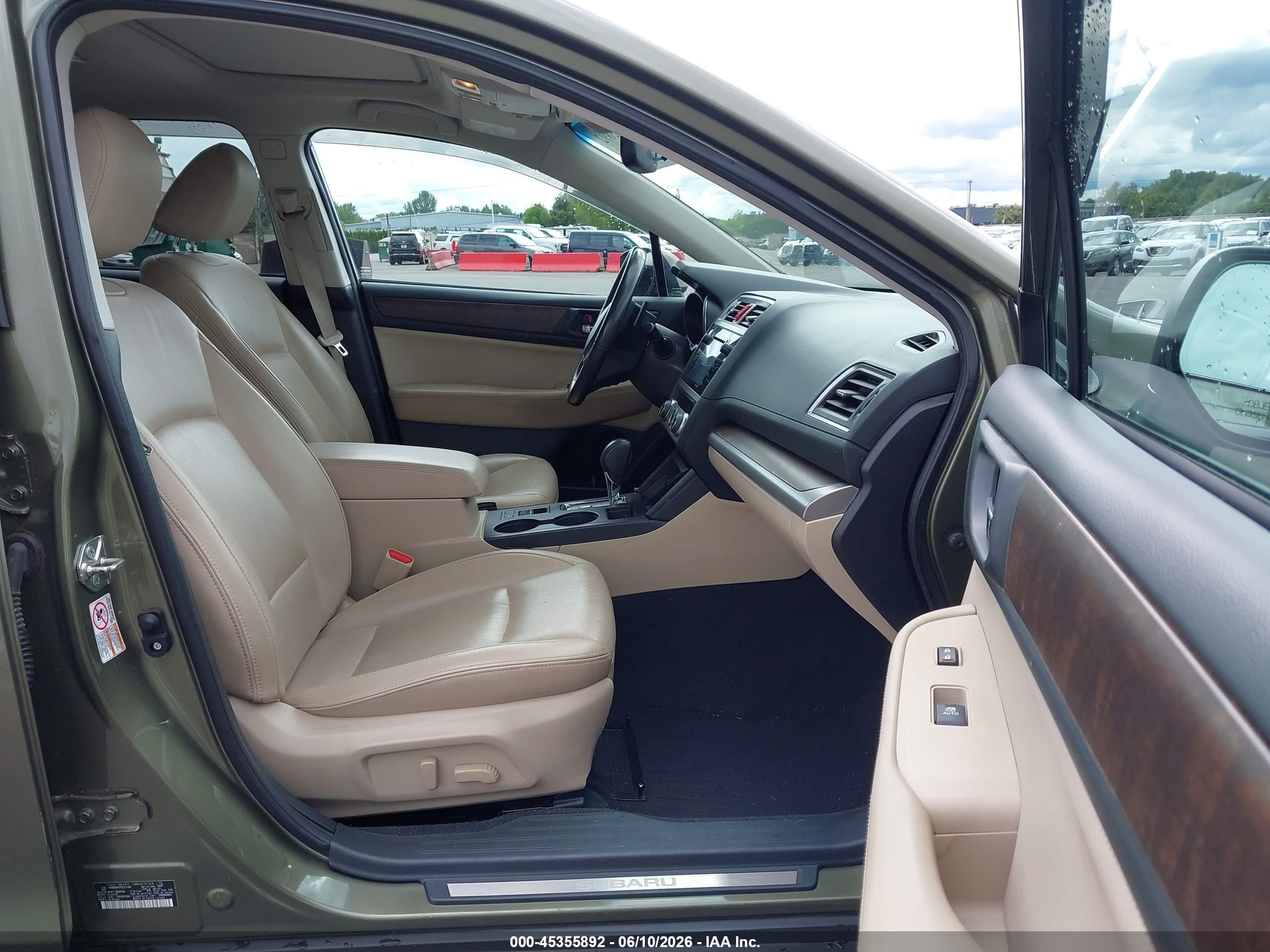 2015 Subaru Outback 2.5i Limited Green vin: 4S4BSANC4F3274199