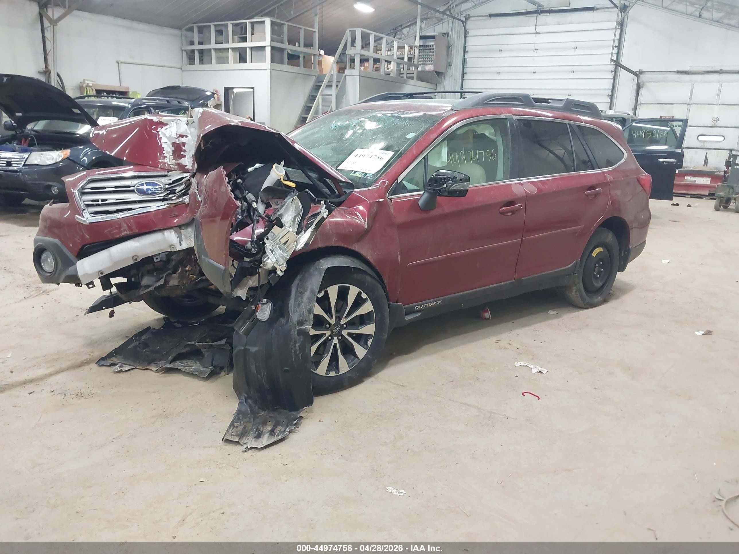 2017 Subaru Outback 2.5i Limited Red vin: 4S4BSANC5H3348328