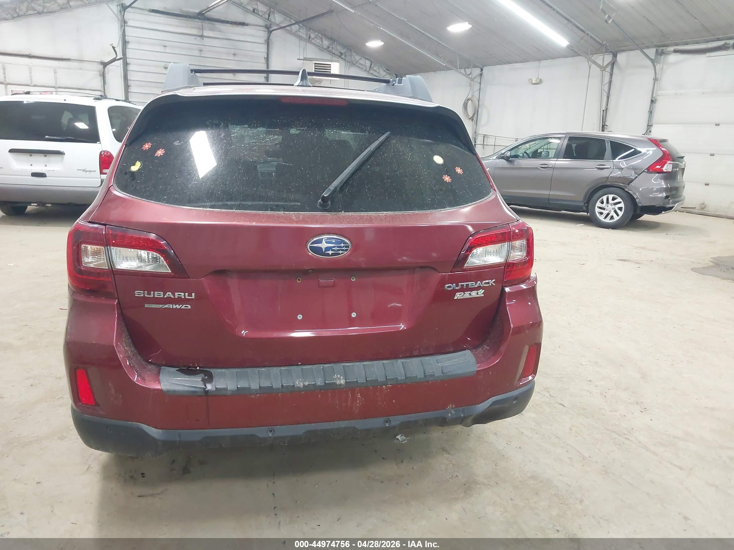 2017 Subaru Outback 2.5i Limited Red vin: 4S4BSANC5H3348328