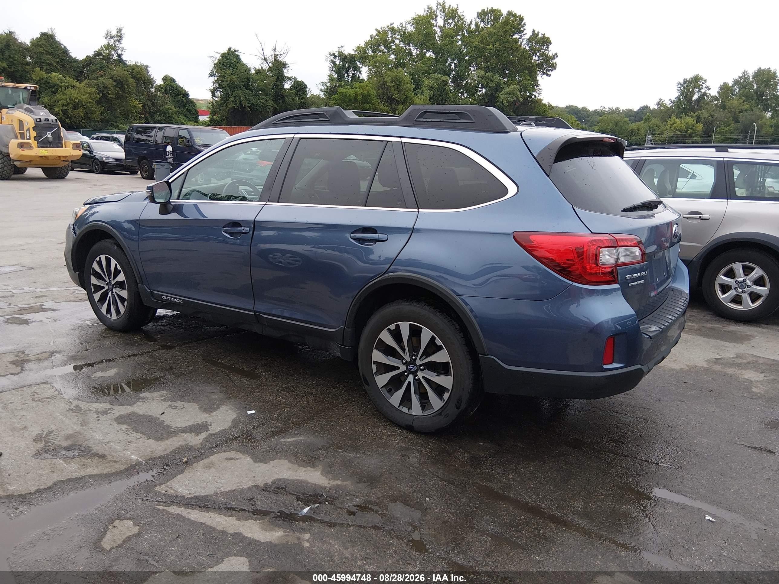 2015 Subaru Outback 2.5i Limited Blue vin: 4S4BSANC7F3299422