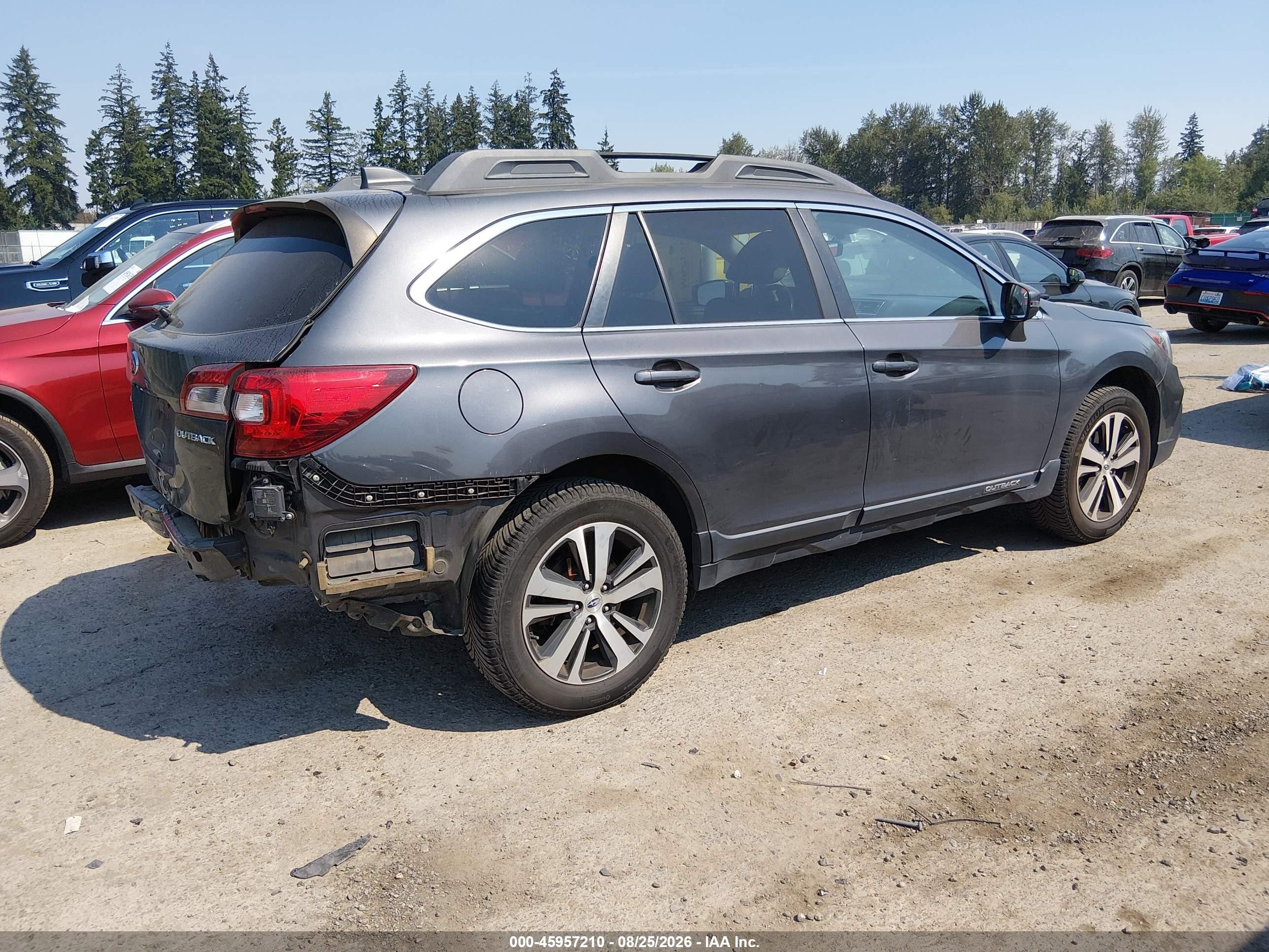 2019 Subaru Outback 2.5i Limited Gray vin: 4S4BSANC7K3361072