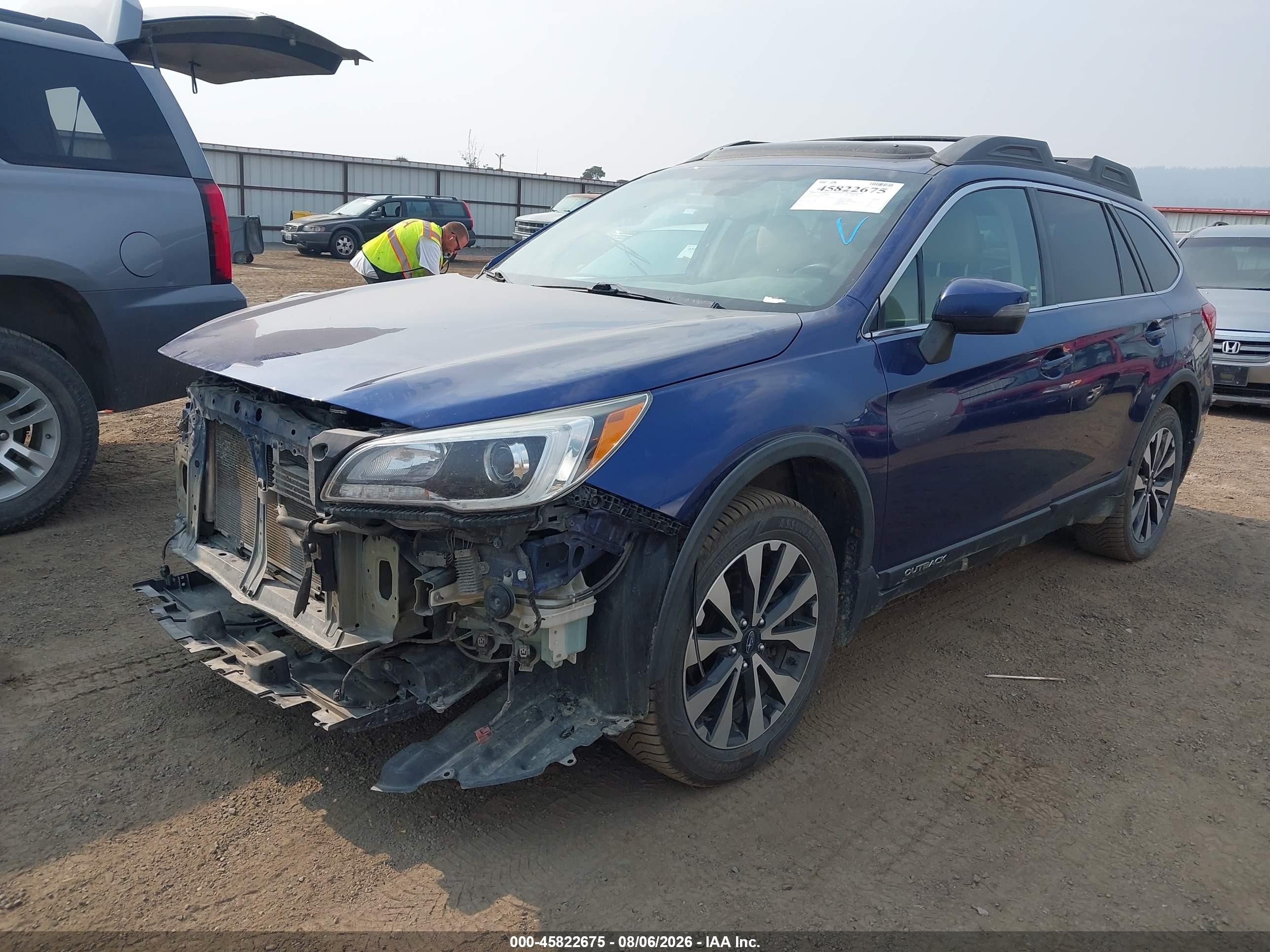2015 Subaru Outback 2.5i Limited Dark Blue vin: 4S4BSANCXF3229915
