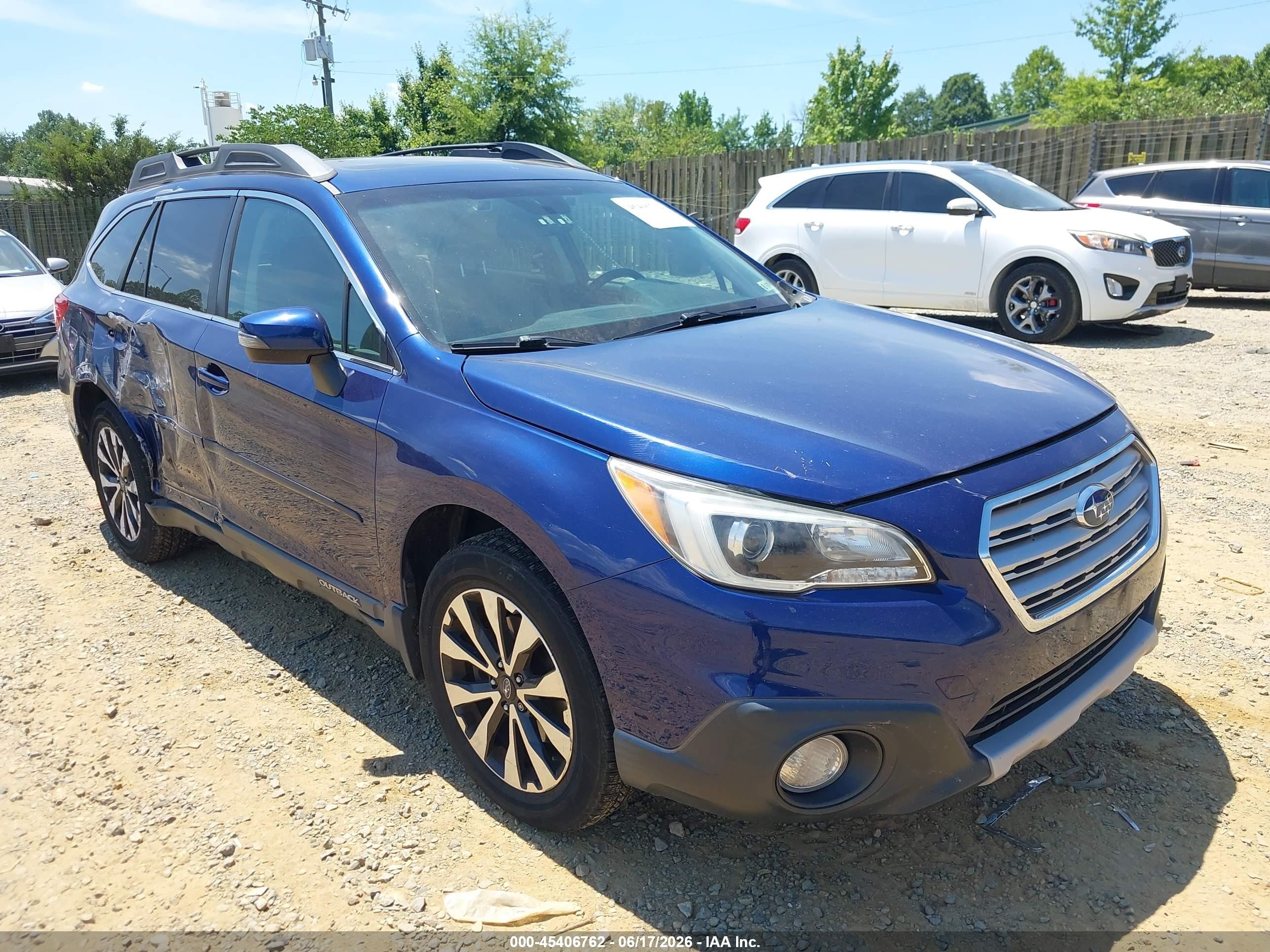 2015 Subaru Outback 2.5i Limited Blue vin: 4S4BSANCXF3299382