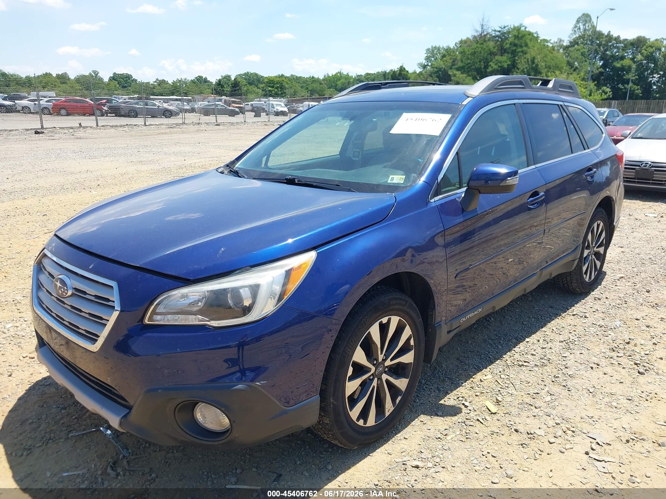 2015 Subaru Outback 2.5i Limited Blue vin: 4S4BSANCXF3299382