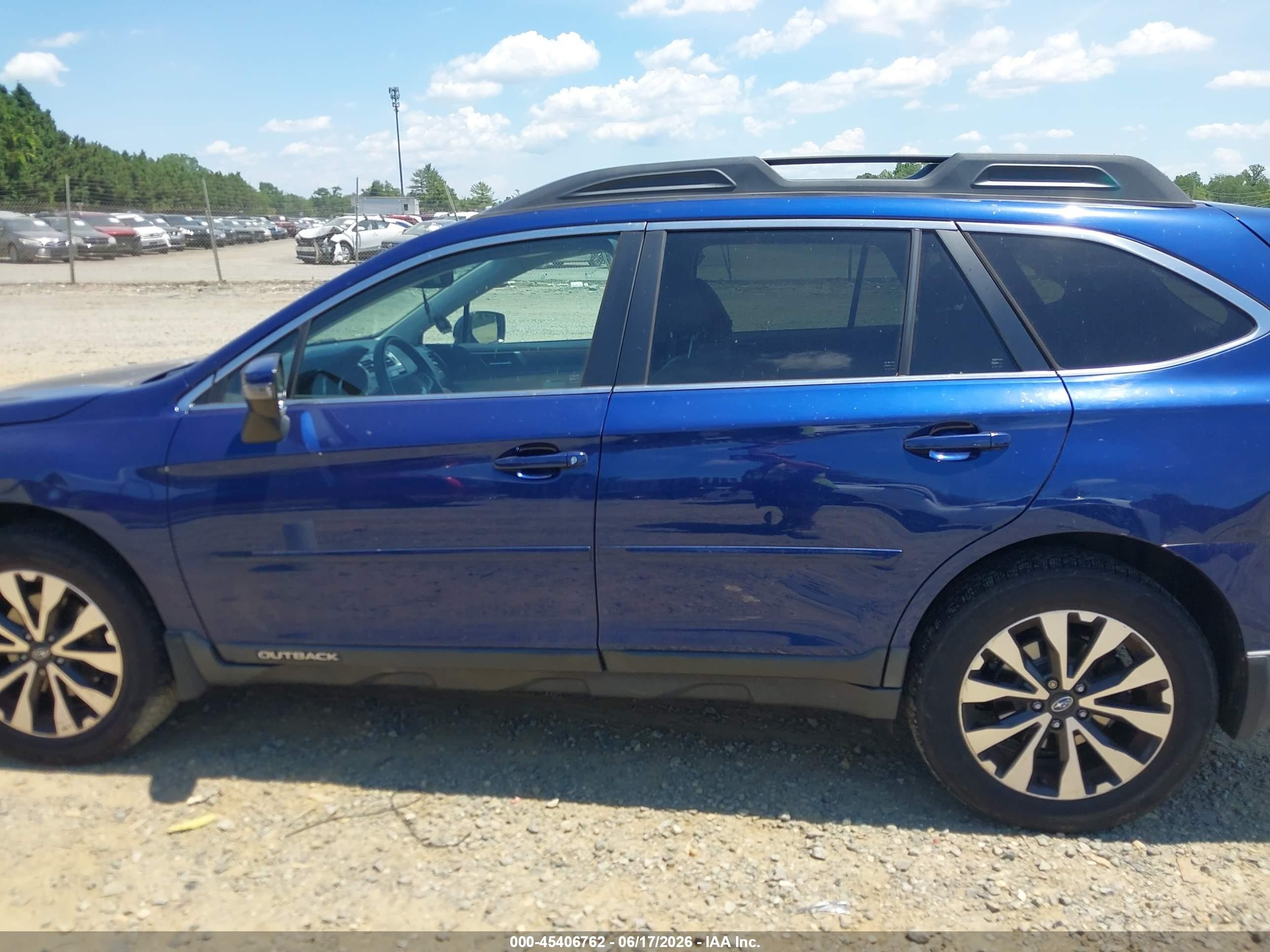 2015 Subaru Outback 2.5i Limited Blue vin: 4S4BSANCXF3299382