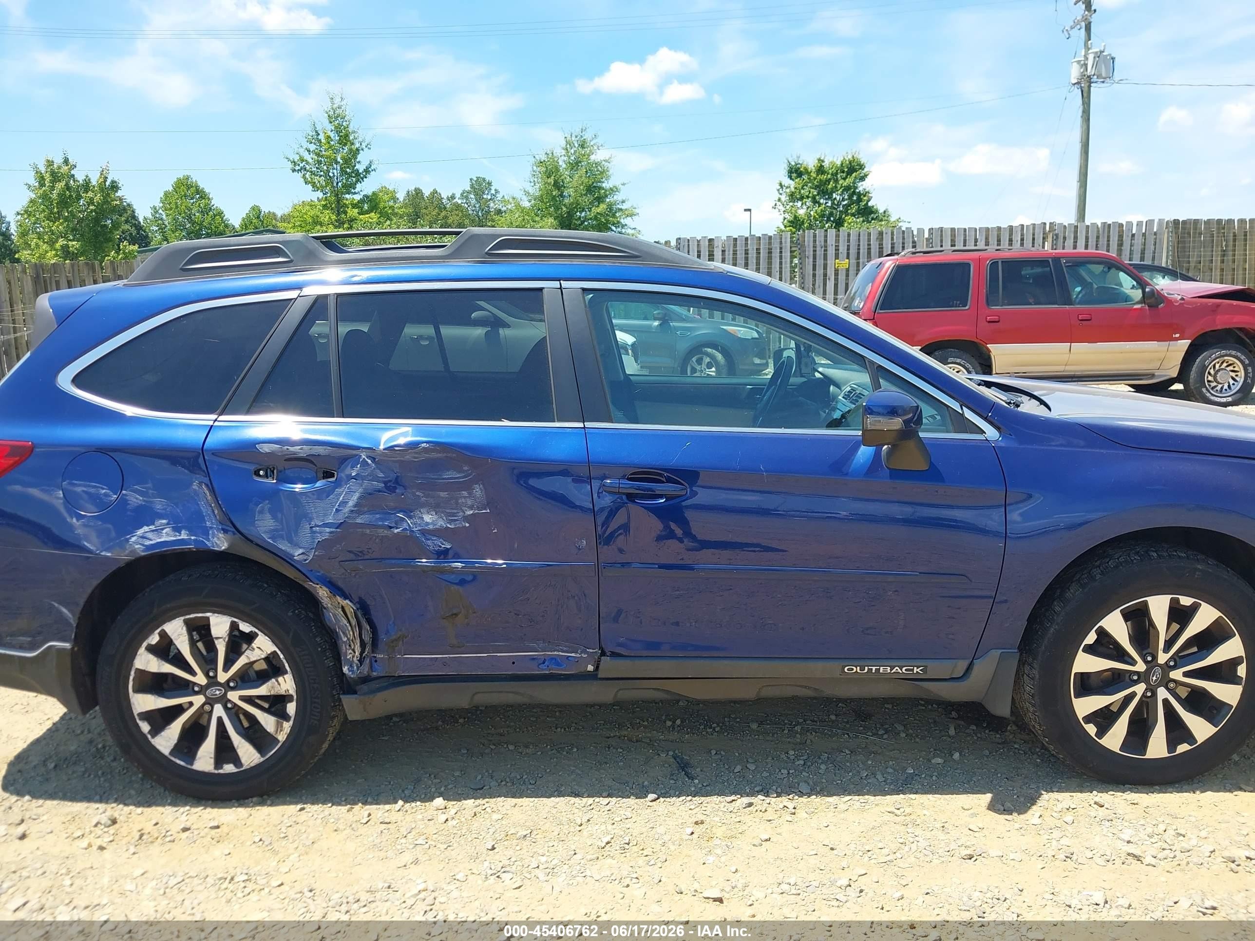 2015 Subaru Outback 2.5i Limited Blue vin: 4S4BSANCXF3299382