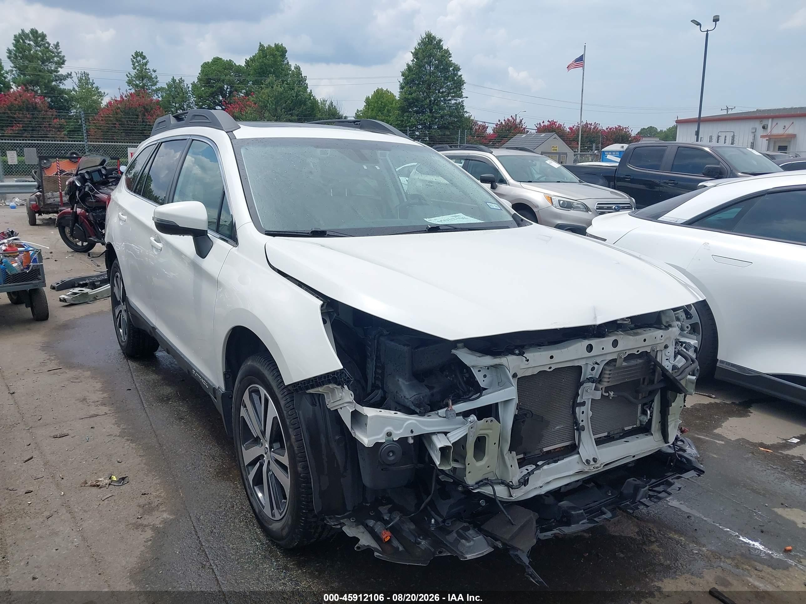 2019 Subaru Outback 2.5i Limited White vin: 4S4BSANCXK3320547