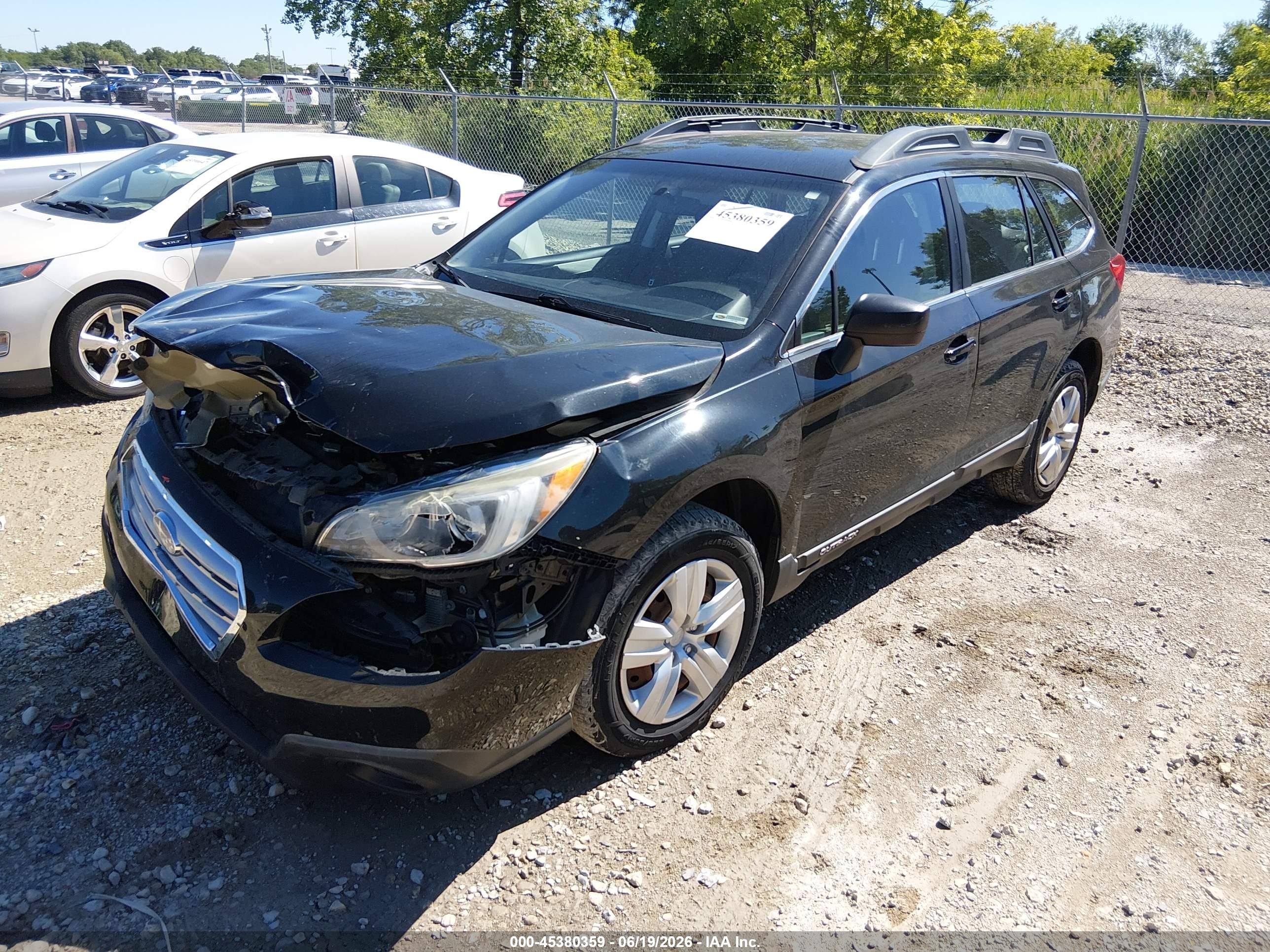 2016 Subaru Outback 2.5i Черный vin: 4S4BSBAC6G3345688