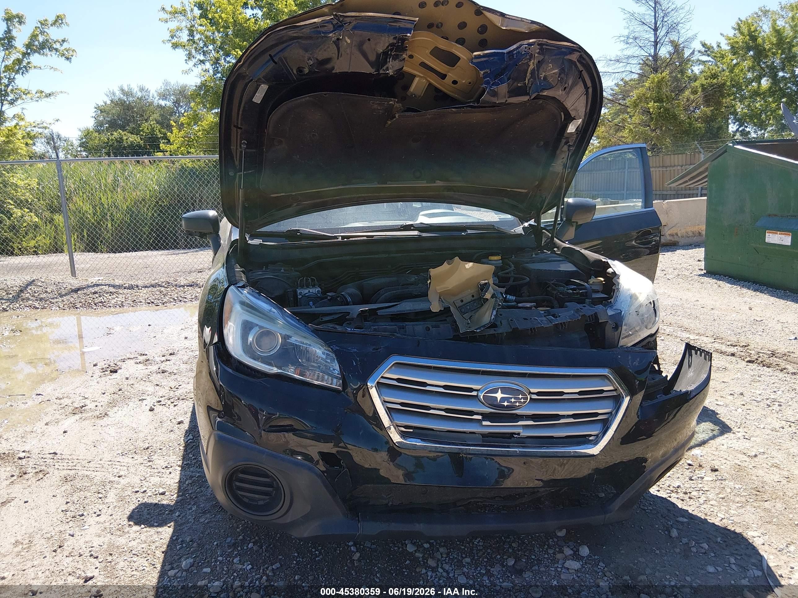 2016 Subaru Outback 2.5i Черный vin: 4S4BSBAC6G3345688