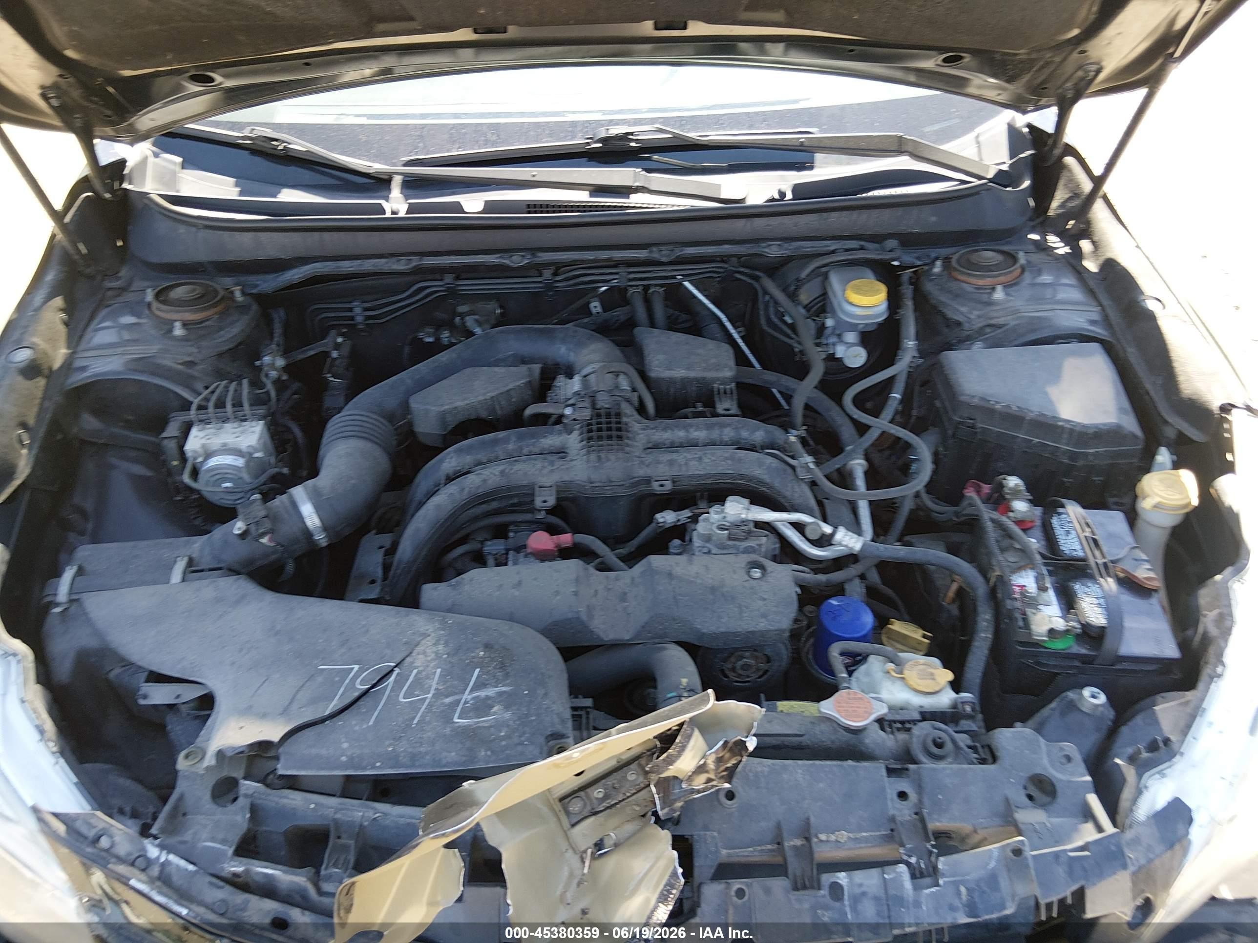 2016 Subaru Outback 2.5i Черный vin: 4S4BSBAC6G3345688