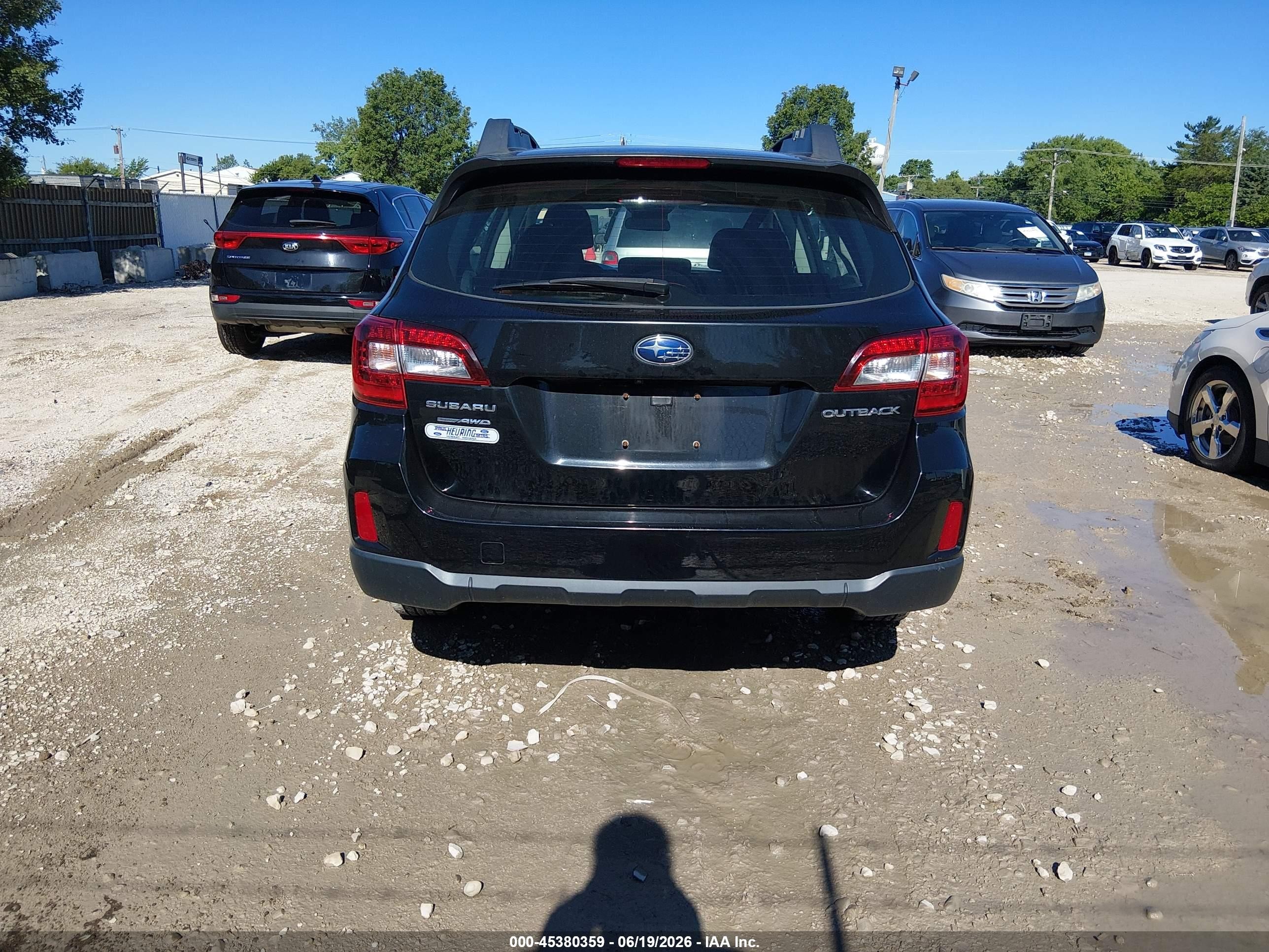 2016 Subaru Outback 2.5i Черный vin: 4S4BSBAC6G3345688