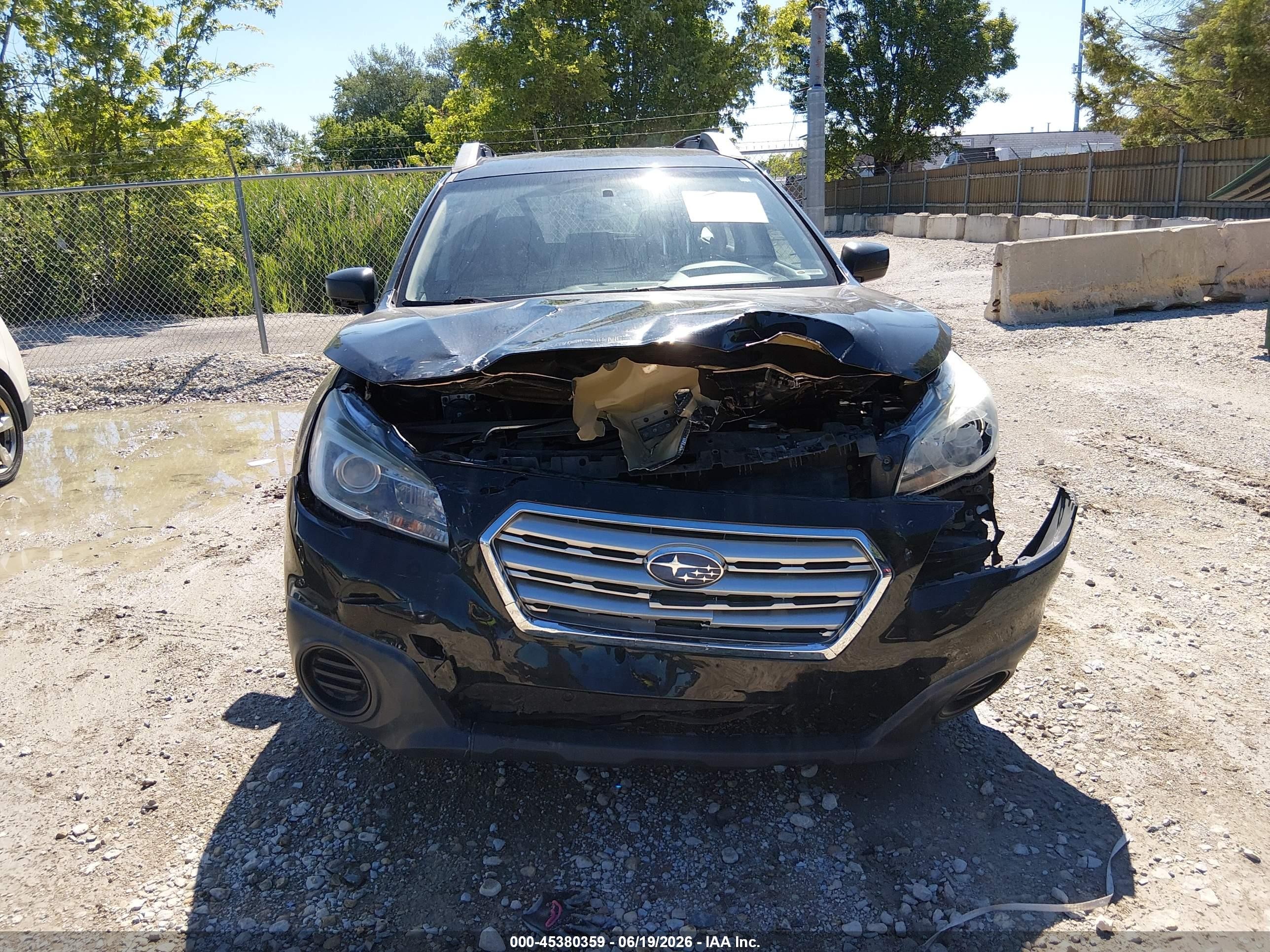 2016 Subaru Outback 2.5i Черный vin: 4S4BSBAC6G3345688