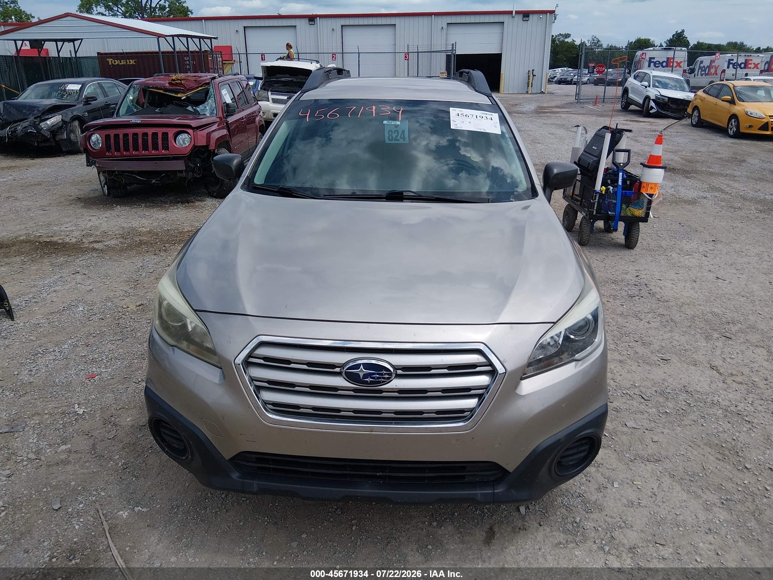 2015 Subaru Outback 2.5i Gold vin: 4S4BSBAC9F3343528