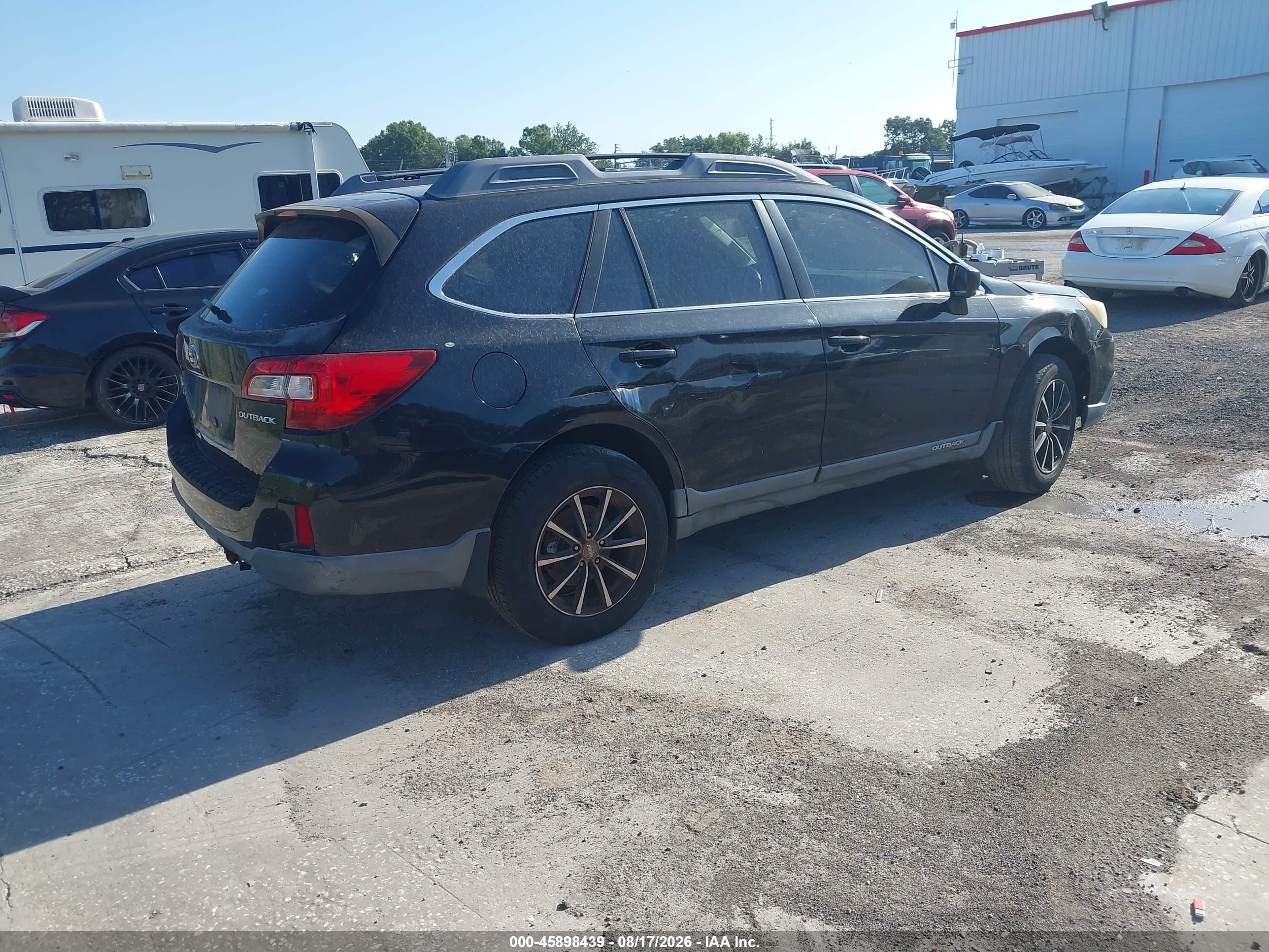 2015 Subaru Outback 2.5i Black vin: 4S4BSBACXF3216321