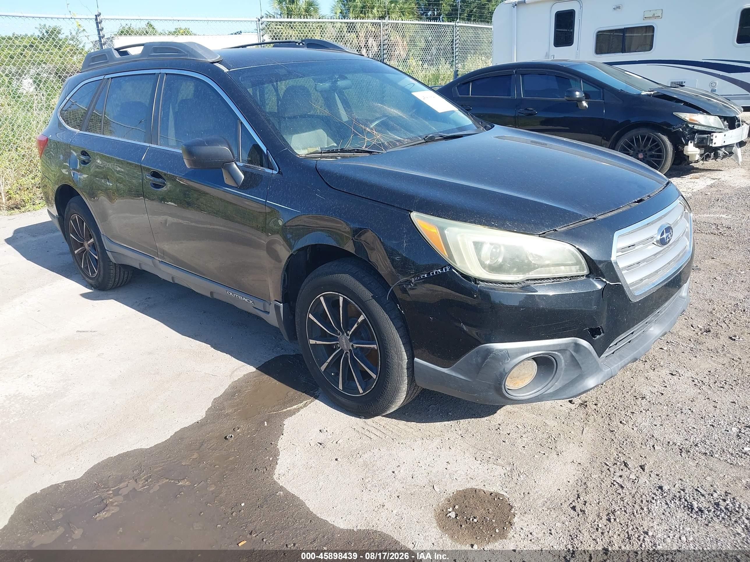 2015 Subaru Outback 2.5i Black vin: 4S4BSBACXF3216321
