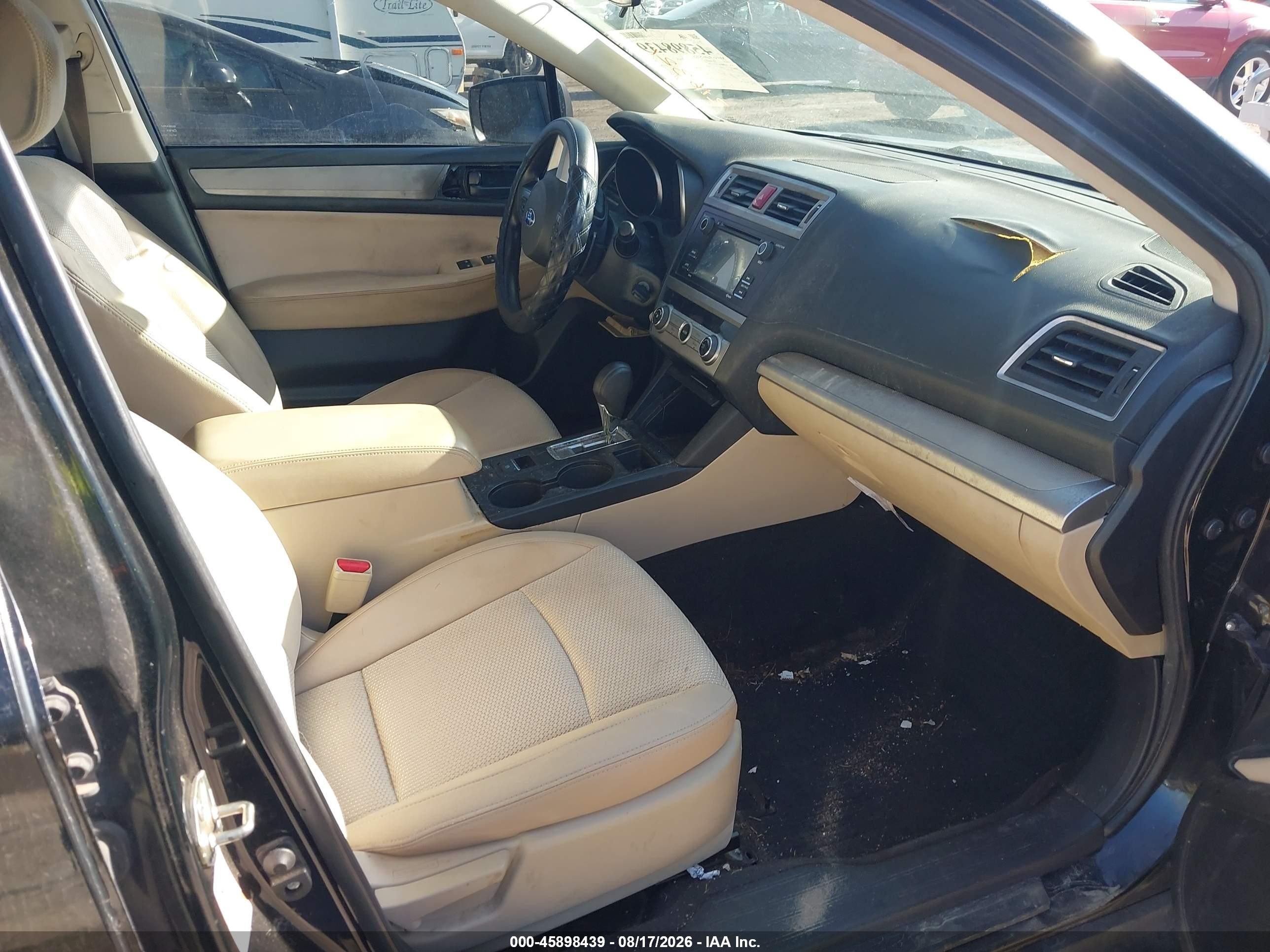 2015 Subaru Outback 2.5i Black vin: 4S4BSBACXF3216321