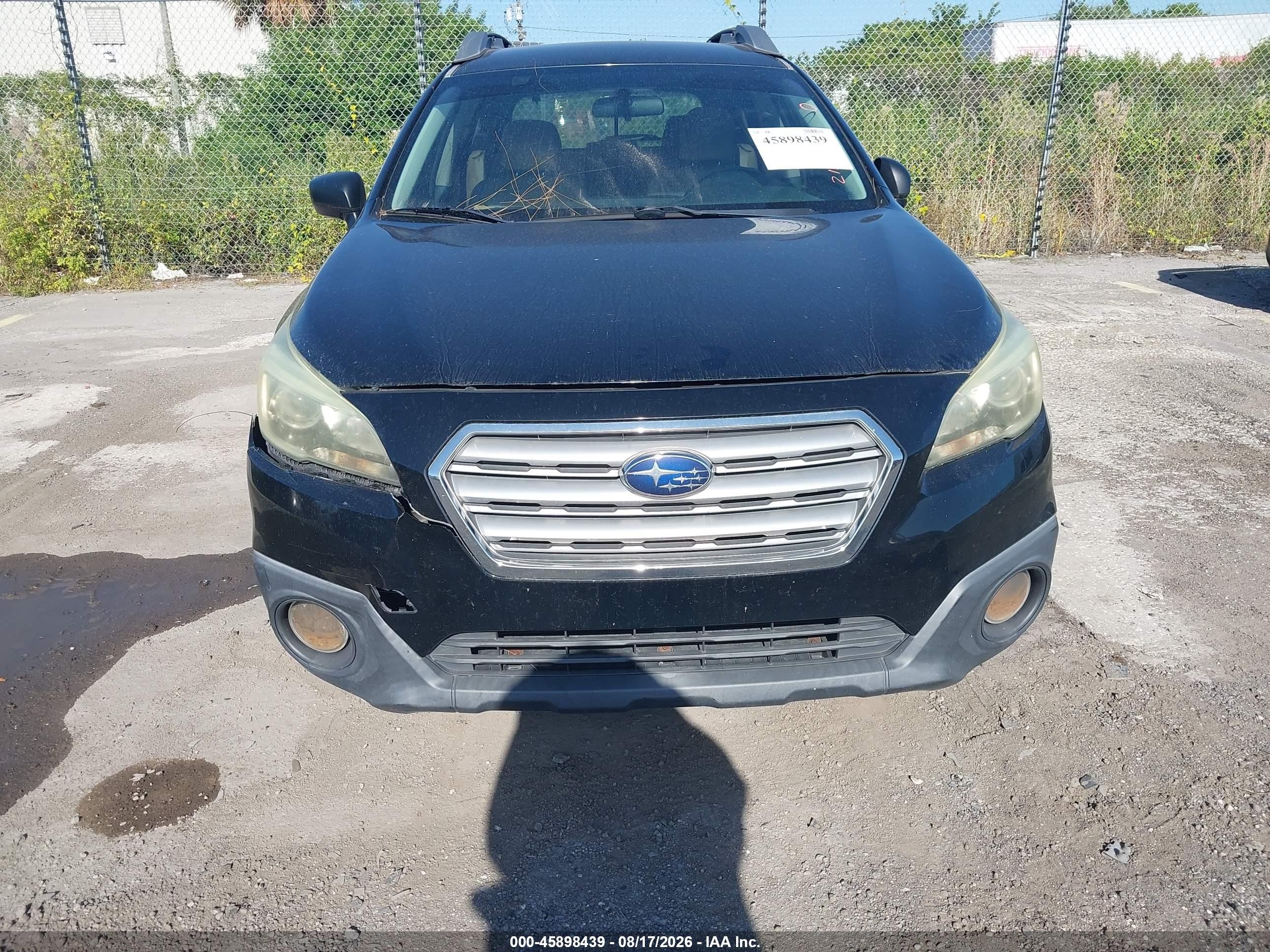 2015 Subaru Outback 2.5i Black vin: 4S4BSBACXF3216321