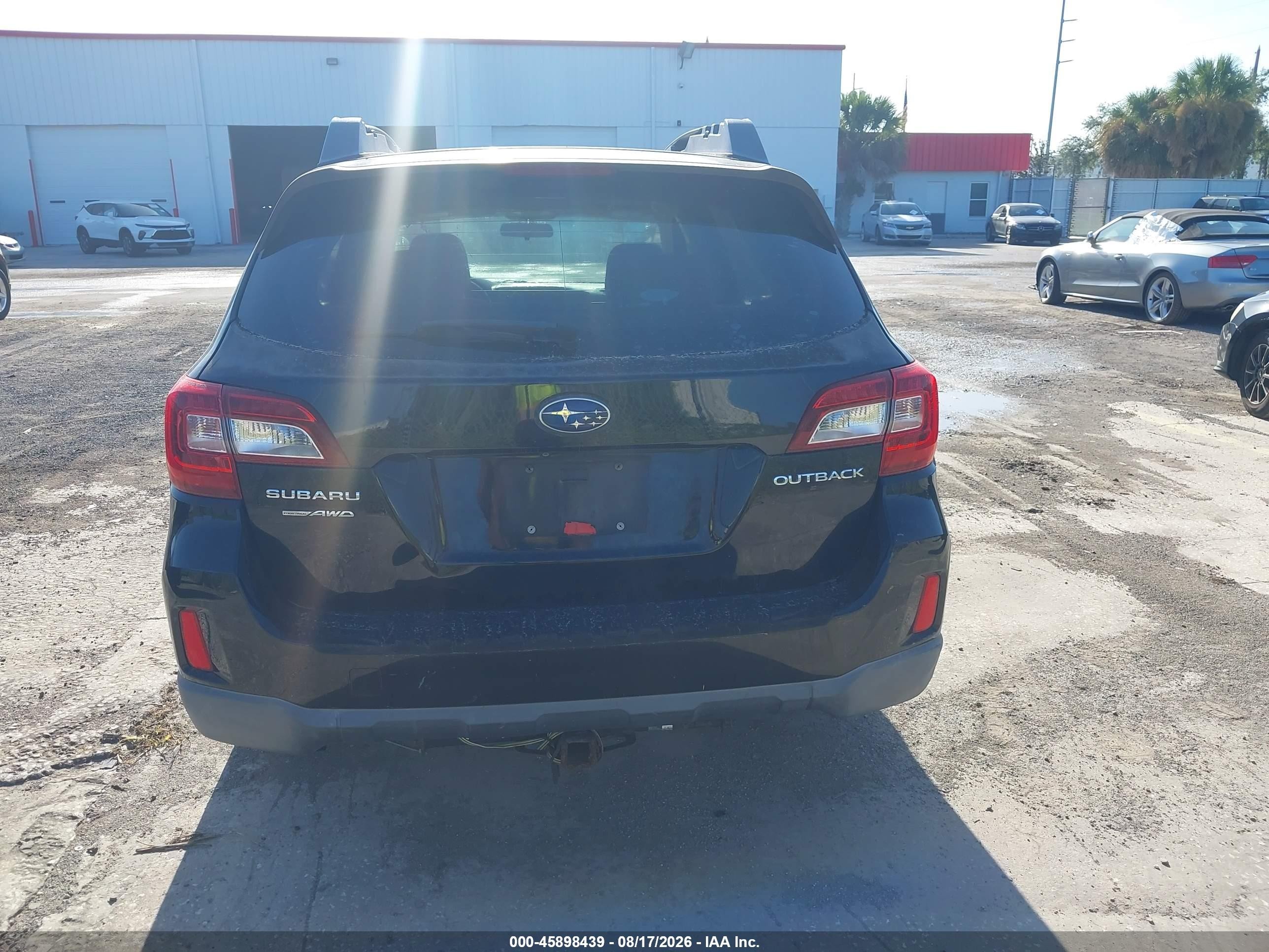 2015 Subaru Outback 2.5i Black vin: 4S4BSBACXF3216321