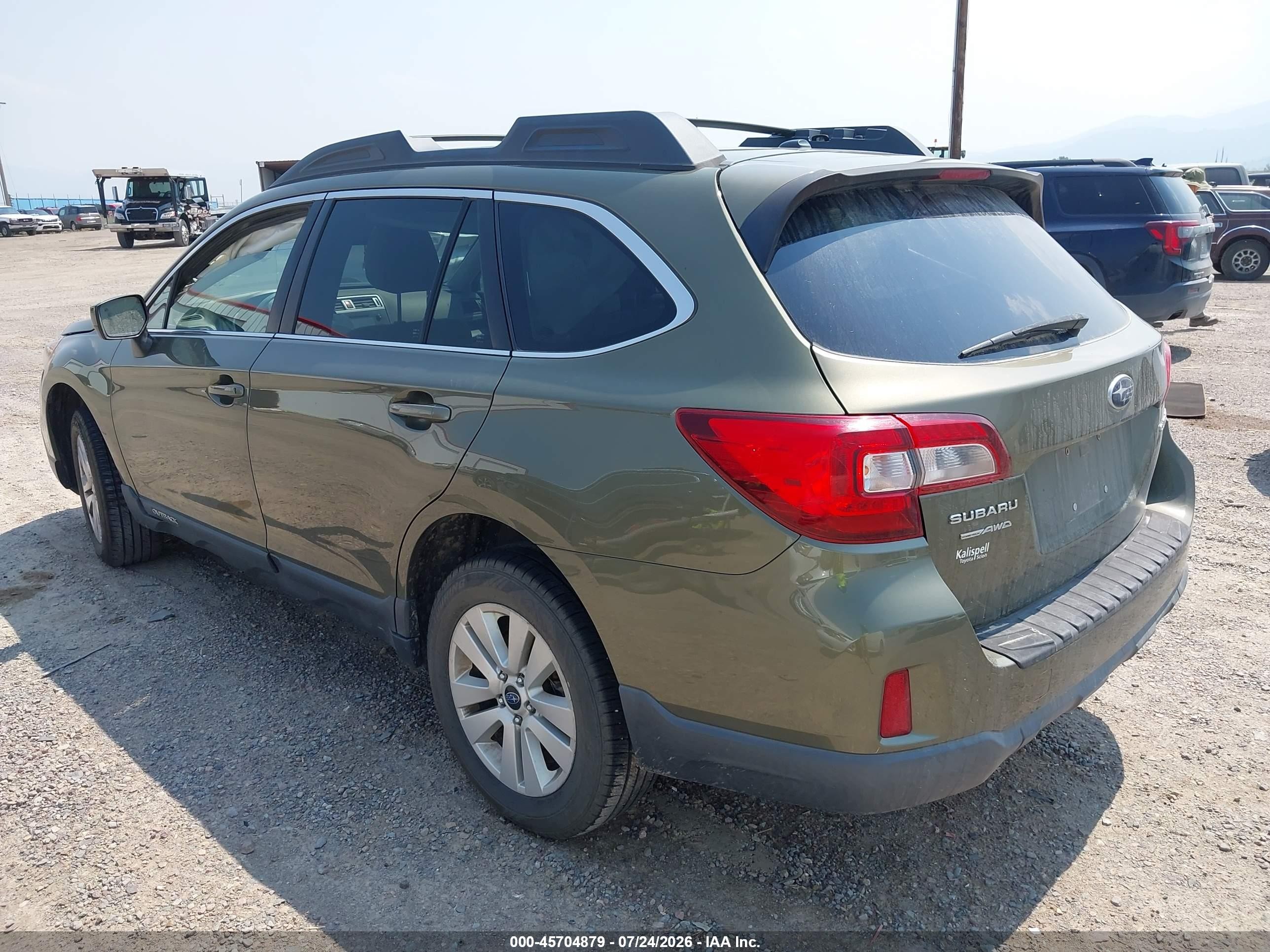 2015 Subaru Outback 2.5i Premium Green vin: 4S4BSBCC0F3242696