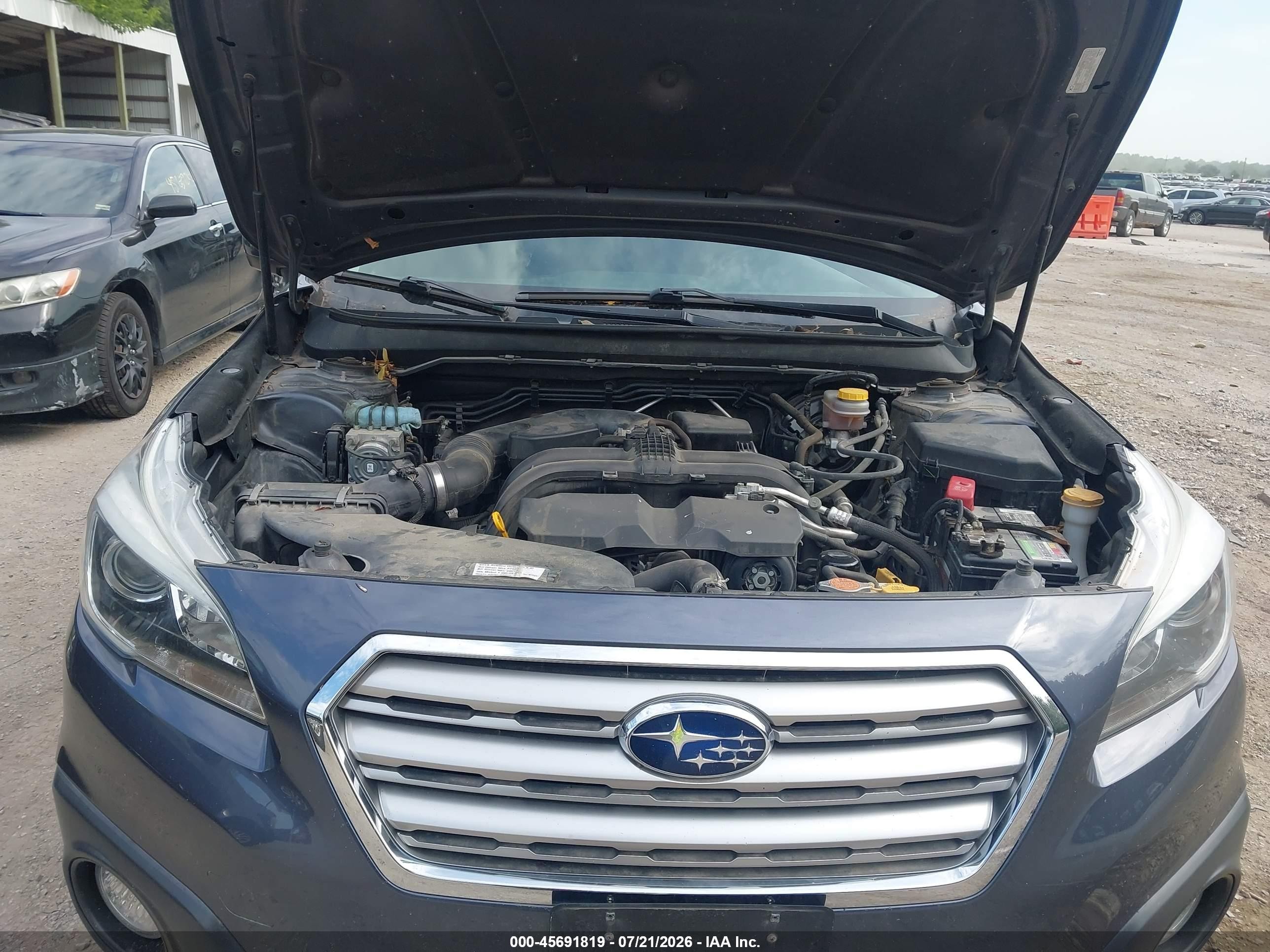 2015 Subaru Outback 2.5i Premium Gray vin: 4S4BSBCC1F3245803