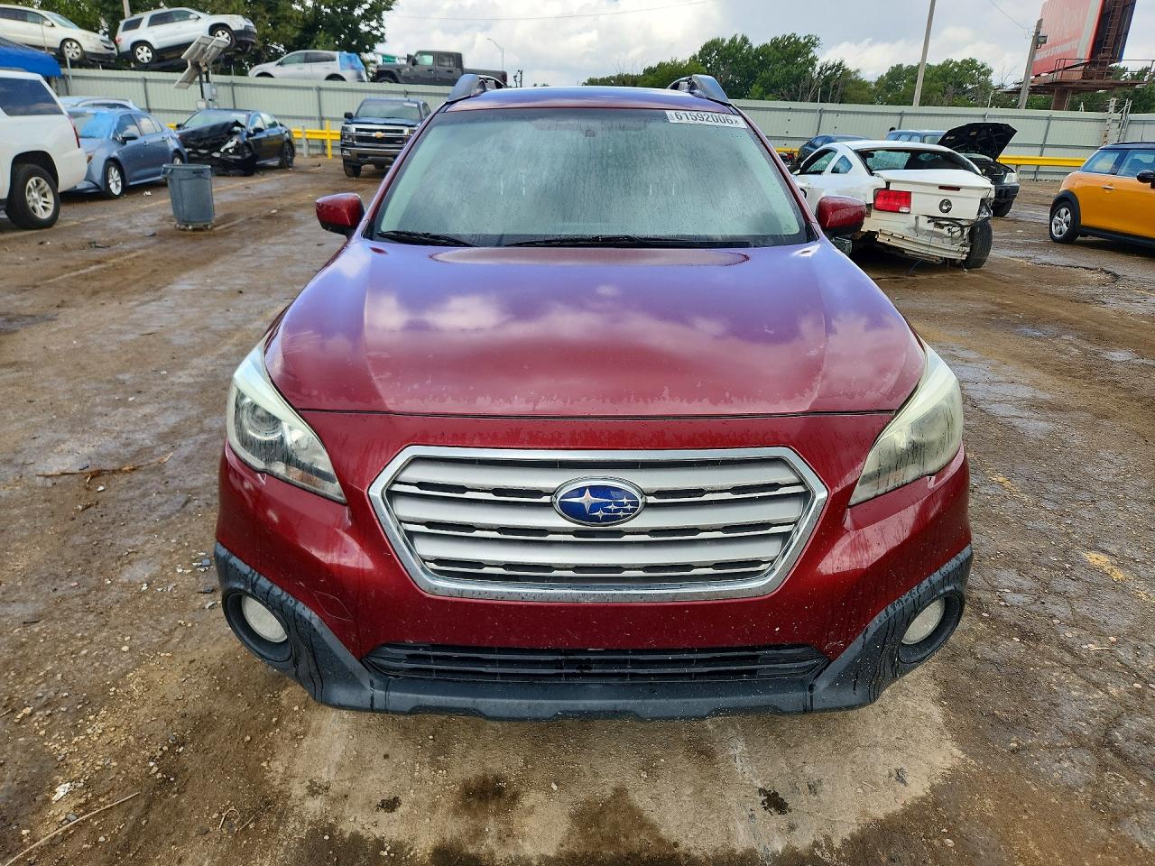 2015 Subaru Outback 2.5i Premium Burgundy vin: 4S4BSBCC4F3262627