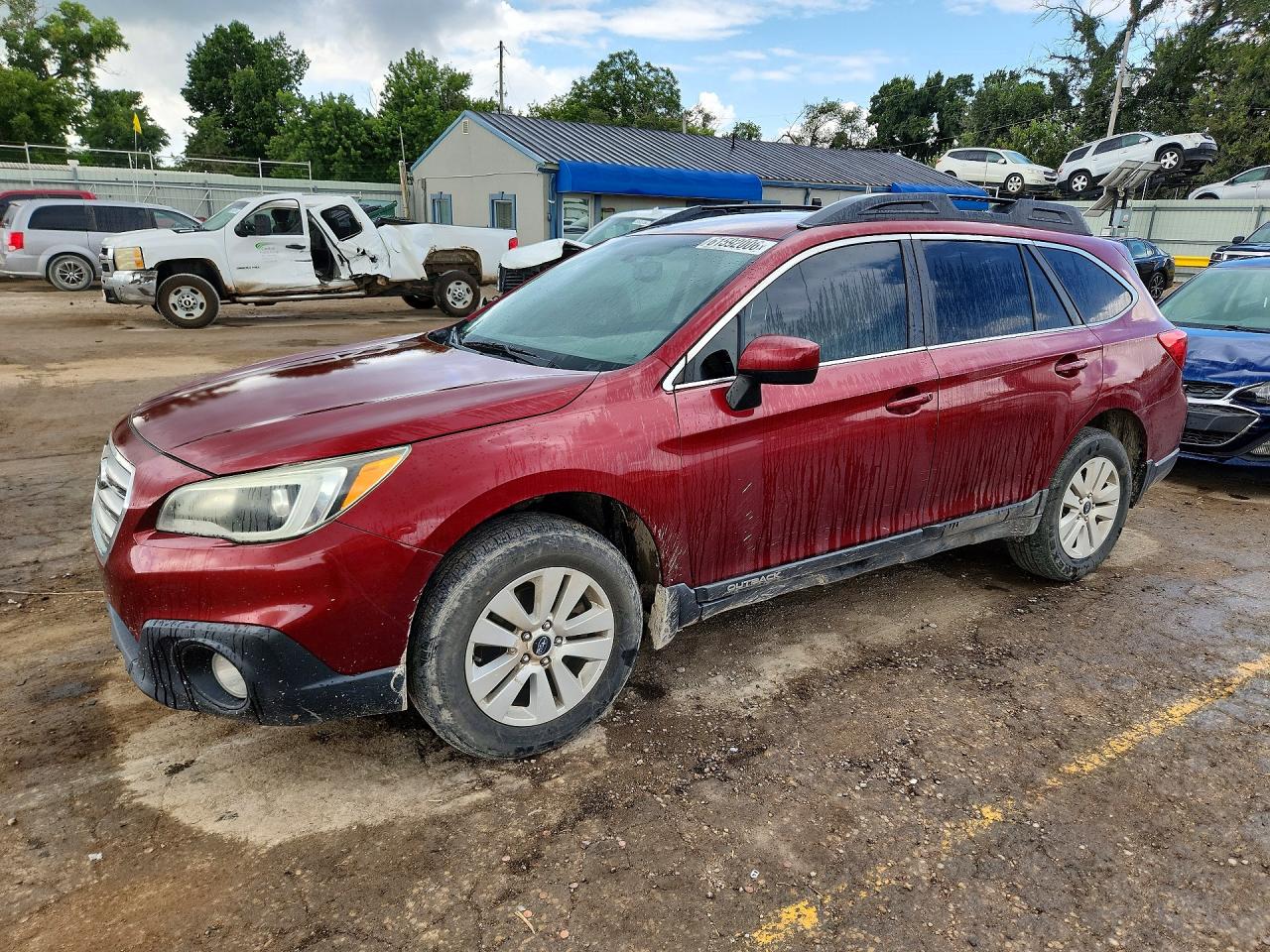 2015 Subaru Outback 2.5i Premium Бордовый vin: 4S4BSBCC4F3262627