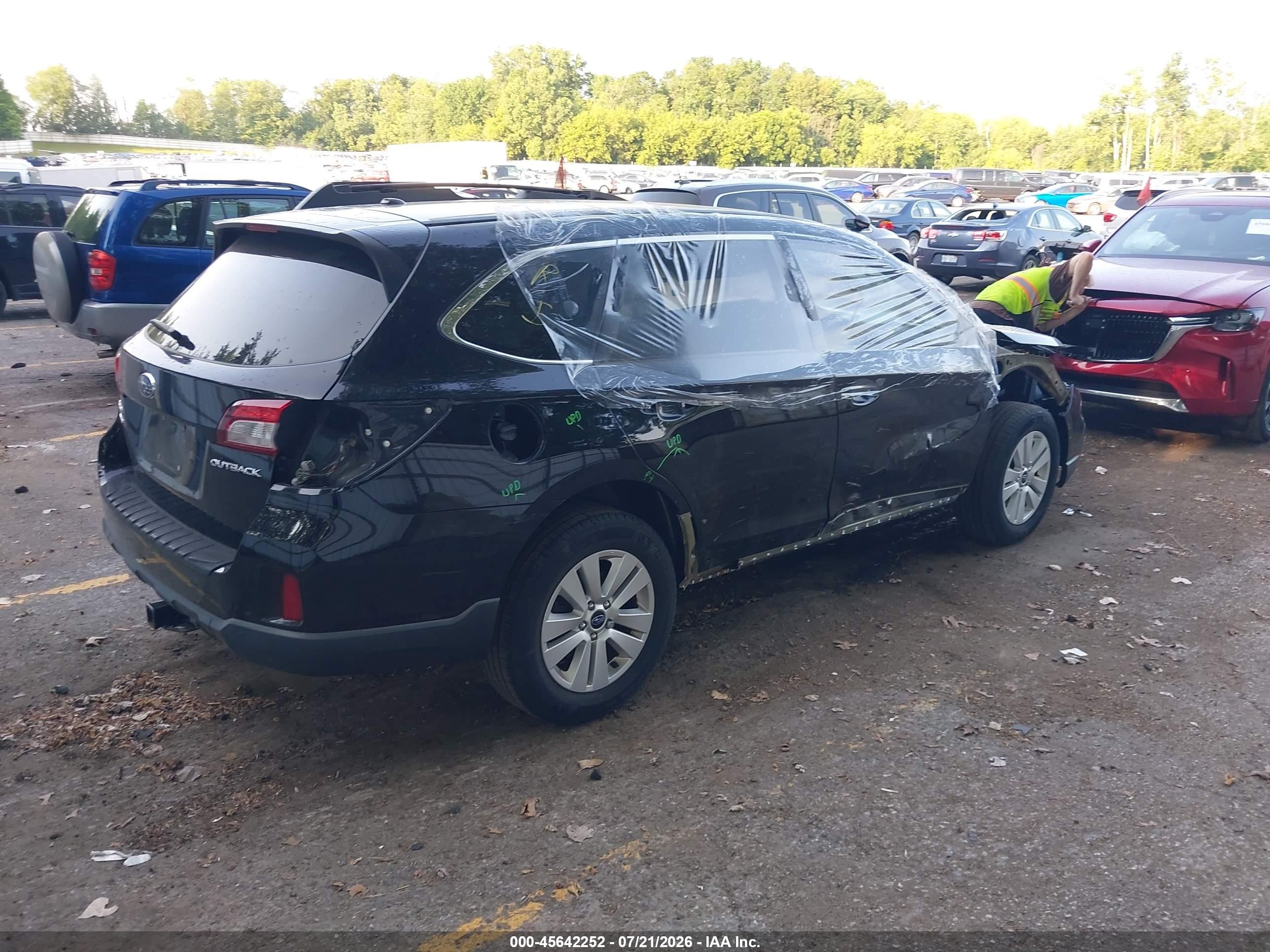 2015 Subaru Outback 2.5i Premium Черный vin: 4S4BSBCC4F3344759