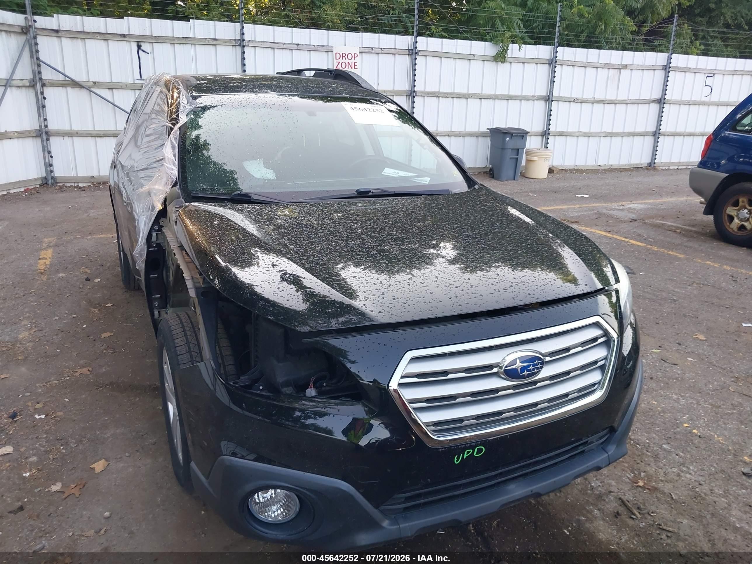 2015 Subaru Outback 2.5i Premium Черный vin: 4S4BSBCC4F3344759