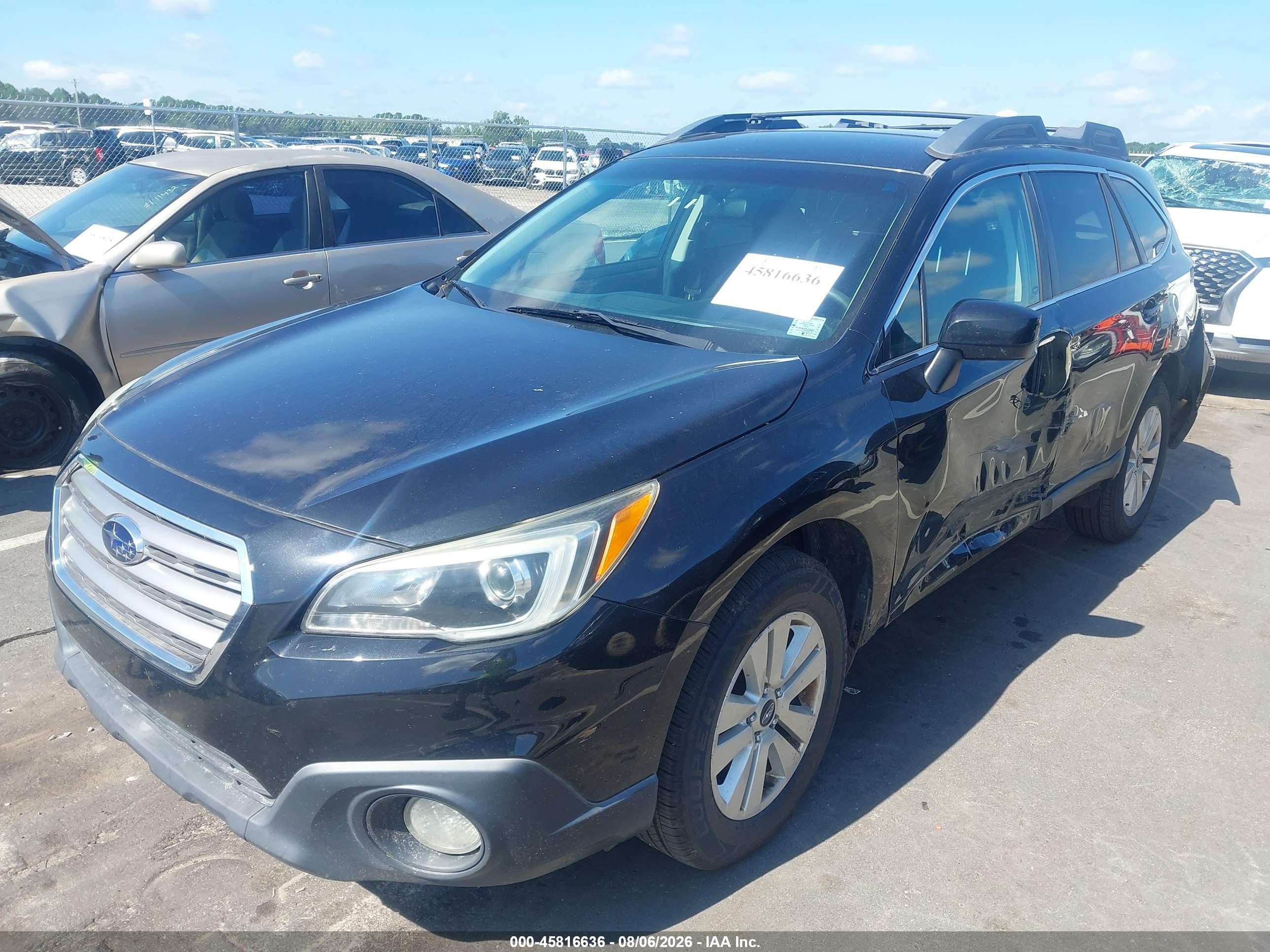 2015 Subaru Outback 2.5i Premium Черный vin: 4S4BSBCC5F3272907