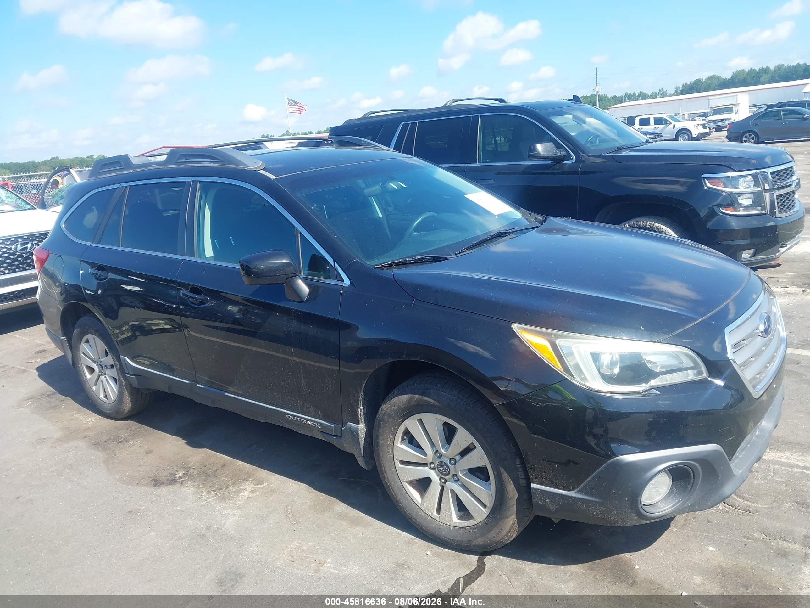 2015 Subaru Outback 2.5i Premium Черный vin: 4S4BSBCC5F3272907