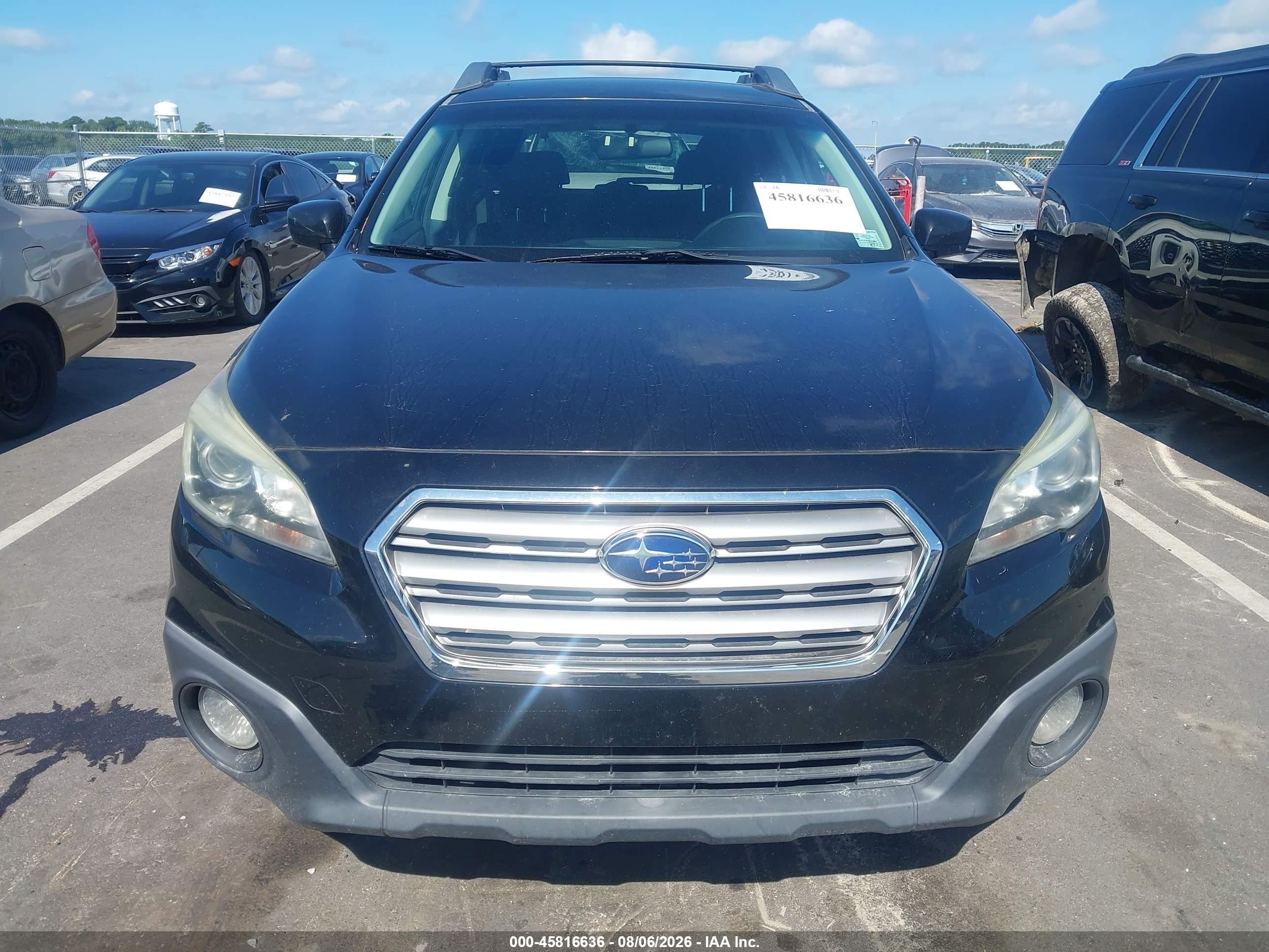 2015 Subaru Outback 2.5i Premium Черный vin: 4S4BSBCC5F3272907